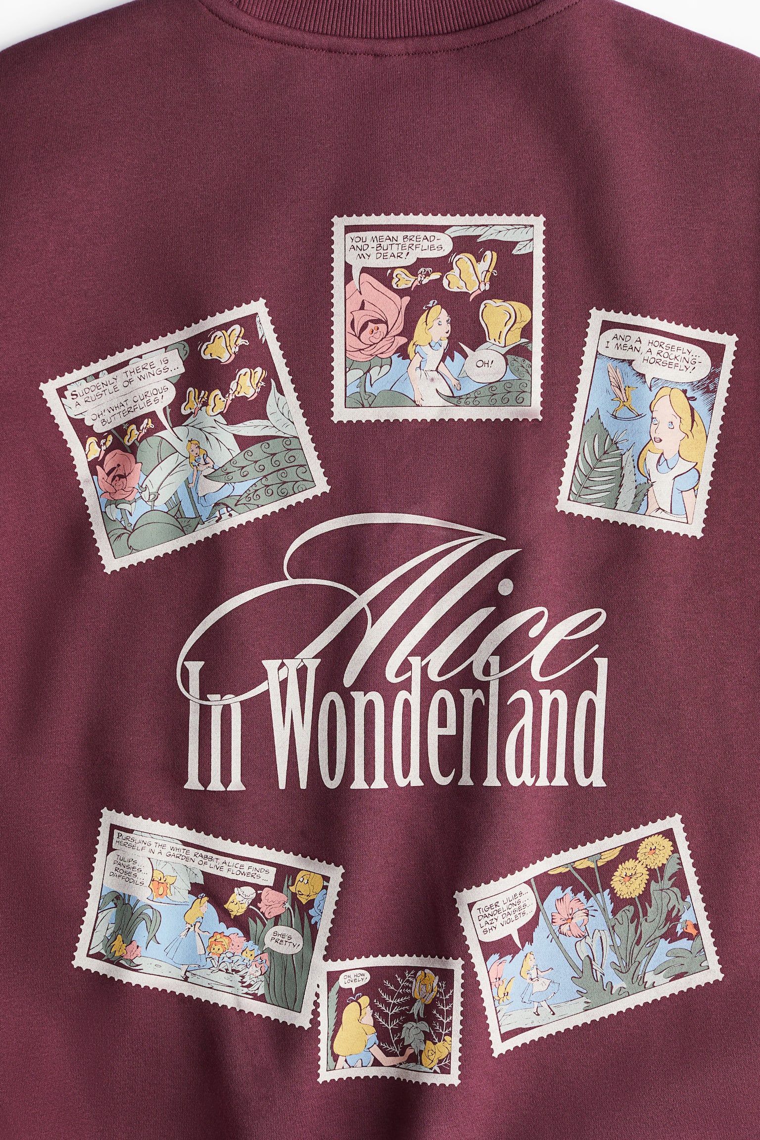 Oversized printed sweatshirt - Burgundy/Alice in Wonderland/Black/Elvis Presley/Dark grey/The British Museum/Light beige/The Beatles/Greige/Ramones/Cream/Sublime - 4