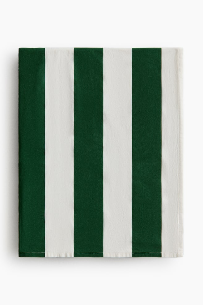 Printed Cotton Tablecloth - Green/striped/White/brown striped/Blue/striped/Red/striped - 1
