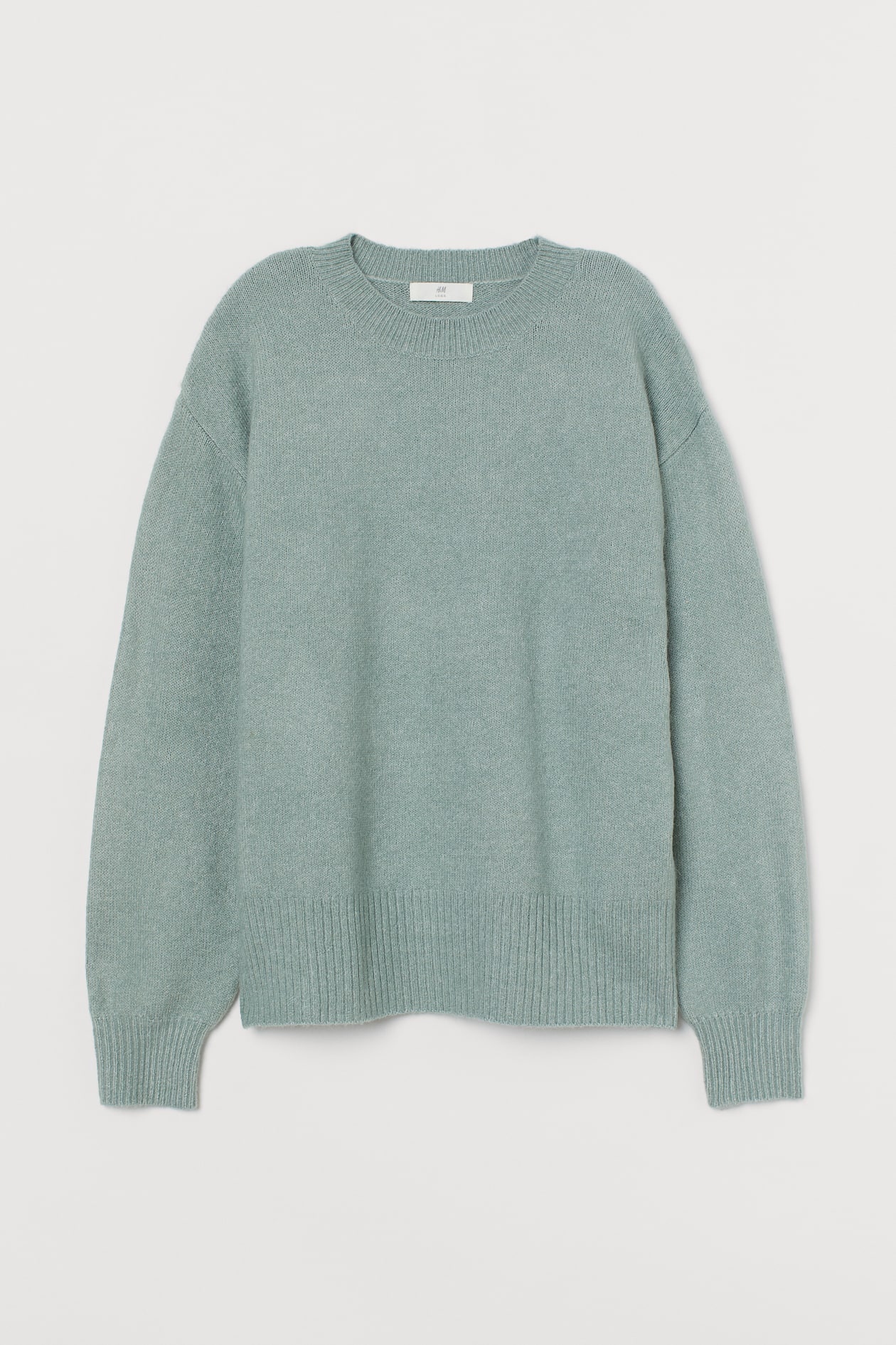 Fine-knit Sweater - Round Neck - Long sleeve - Sage green - Ladies | H&M US