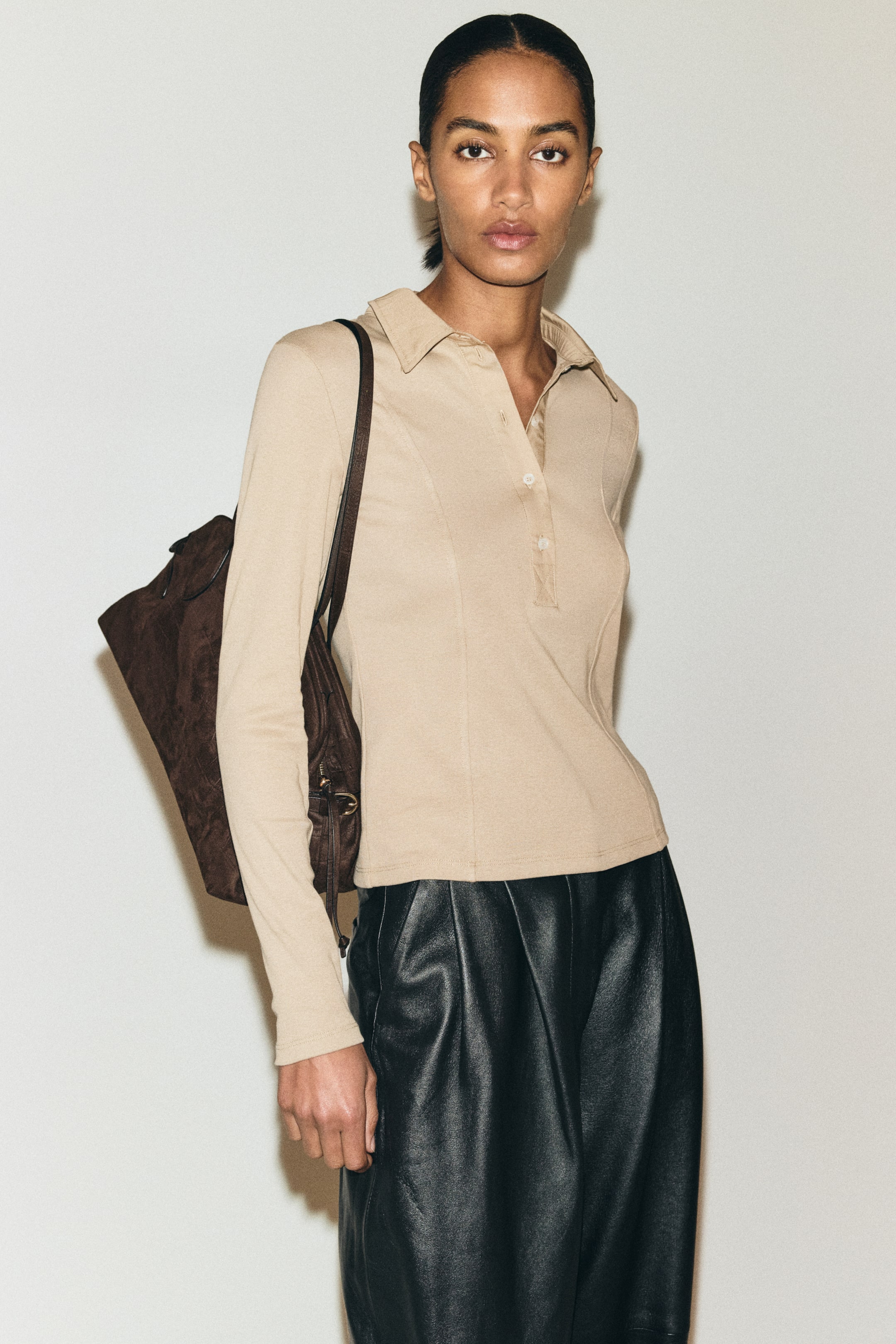 View larger image: Fitted Polo Shirt - Beige - Ladies | H&M PH 1