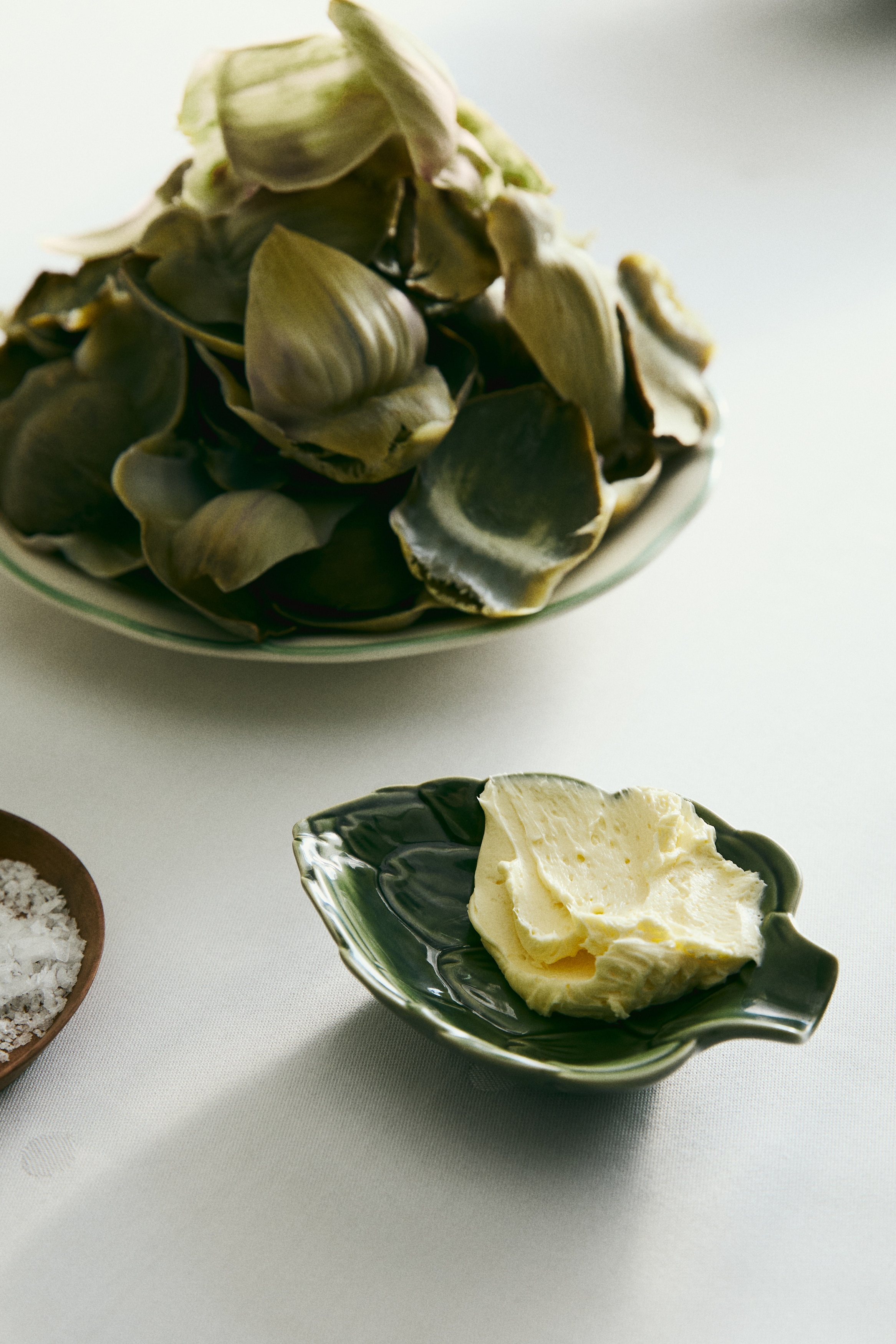 Très petit bol de service figuratif en grès cérame - Vert/artichaut