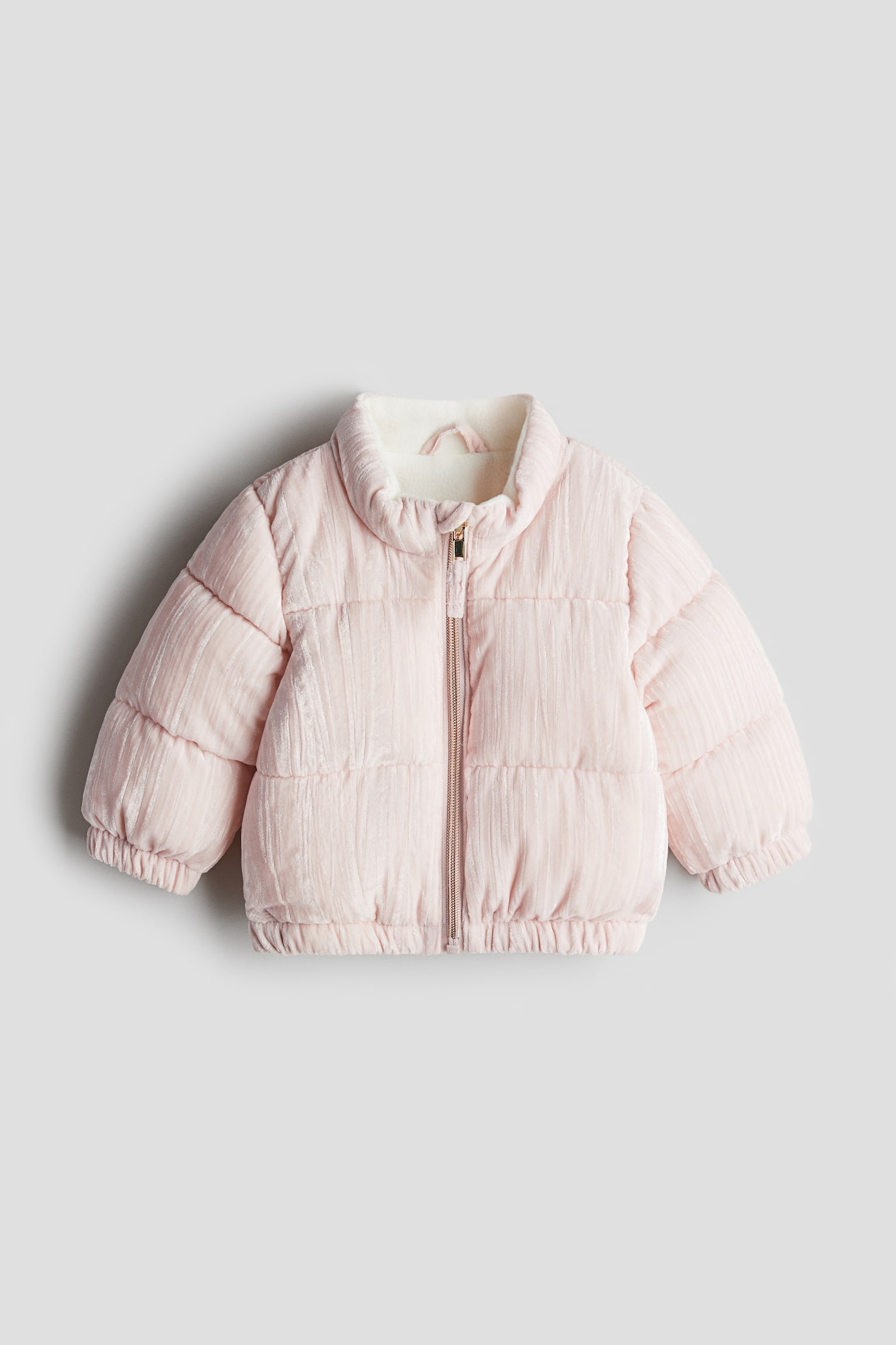 Corduroy puffer jacket - Light pink/Dusty blue - 1