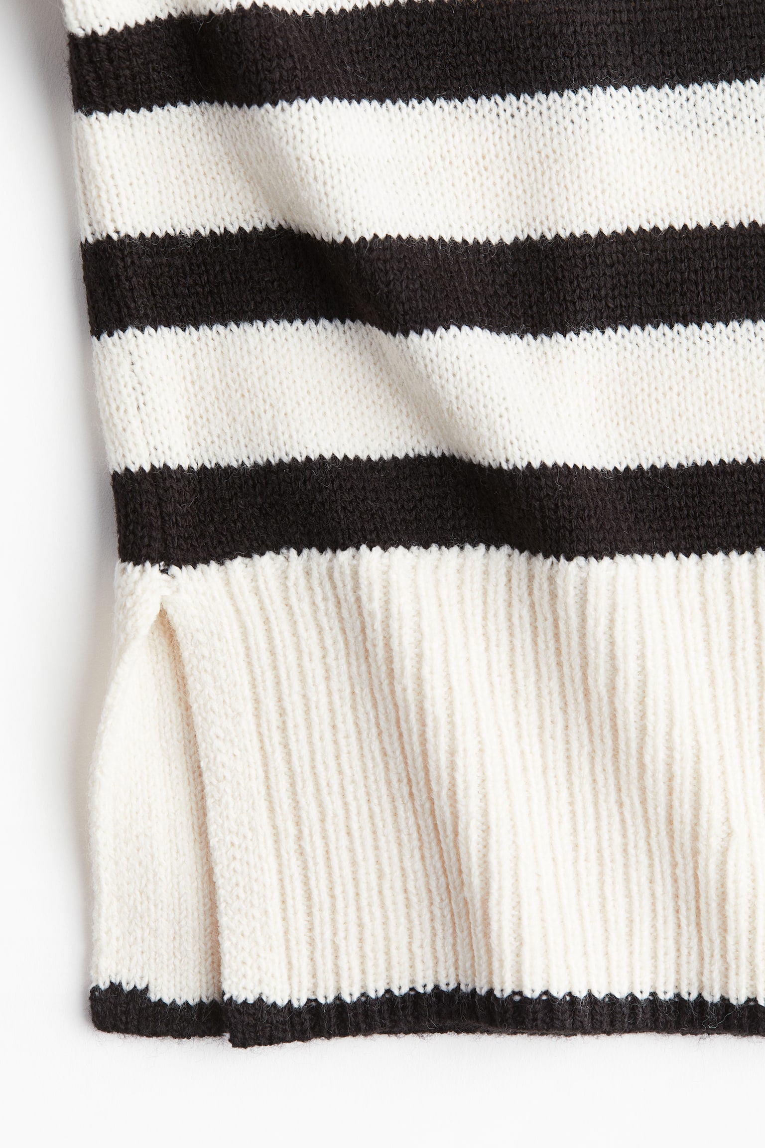 Fine-knit turtleneck jumper - Cream/Striped/Burgundy/Black/Cream - 6