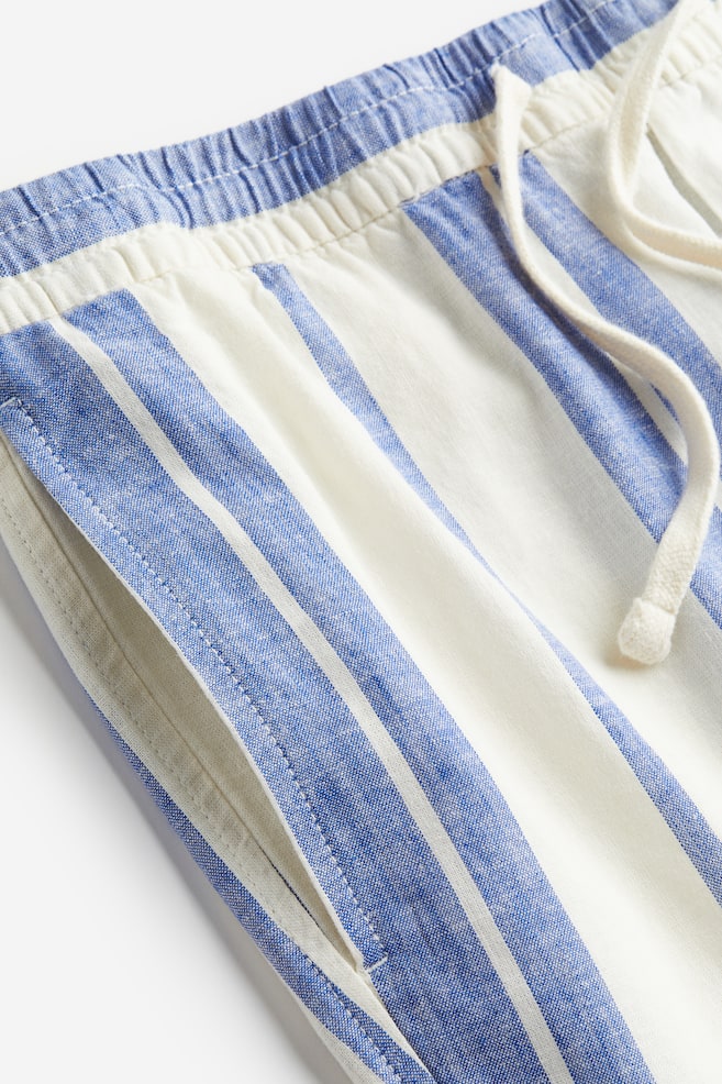 Regular Fit Linen-blend shorts - Light blue/White striped/White/Black striped/Light beige/White/Beige striped/dc/dc - 4