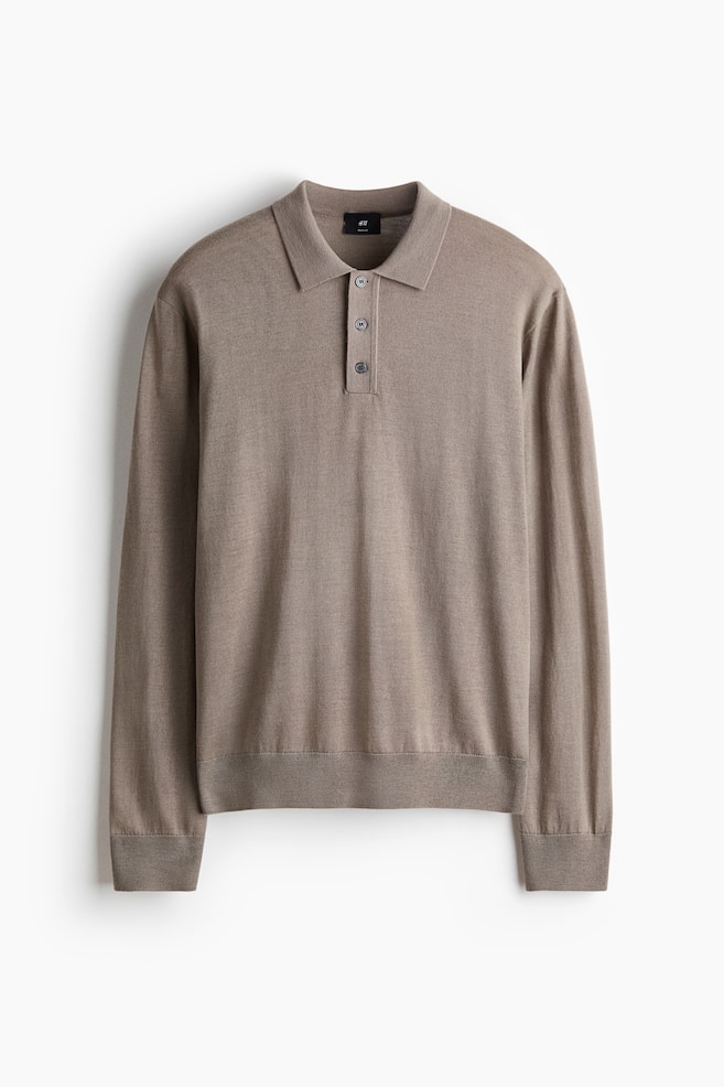 Bluză polo din lână merinos Regular Fit - Mole/Dark khaki green/Navy blue/Gri-închis melanj - 1
