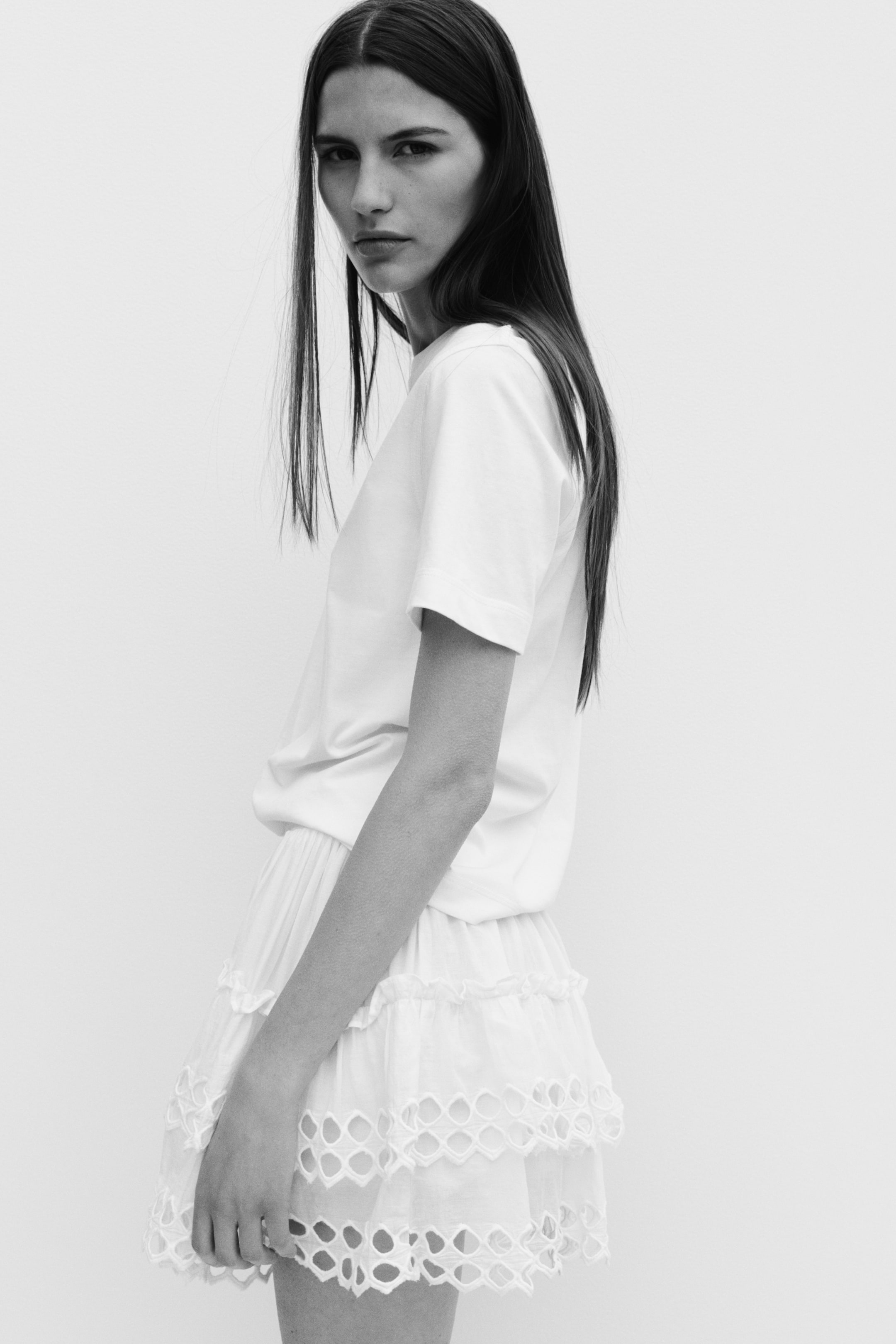 Женские юбки H&M Tiered Eyelet Embroidery Skirt — фото 3
