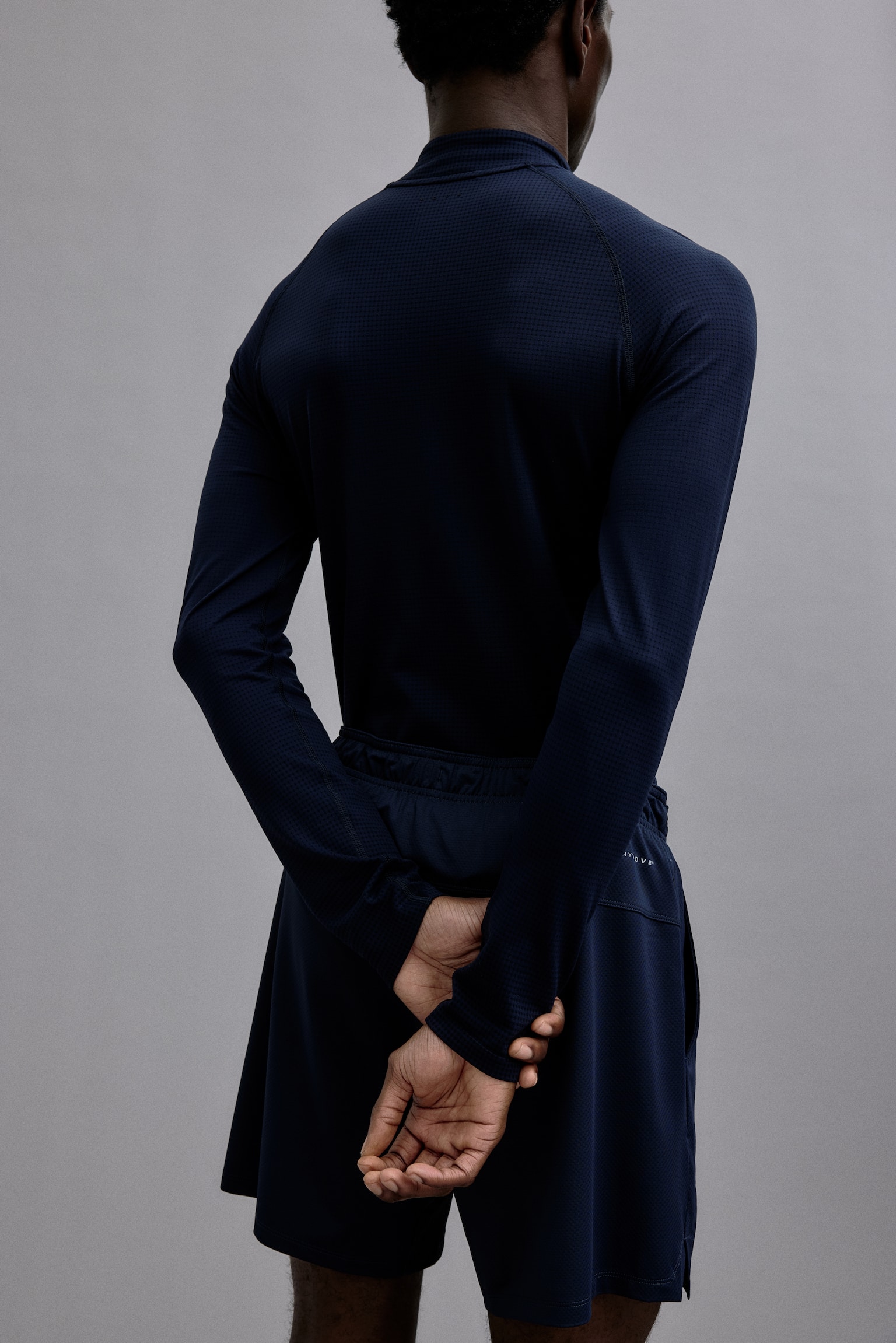 Muscle Fit Zip top sports top with DryMove™ - Navy blue/Brown/Brown - 3