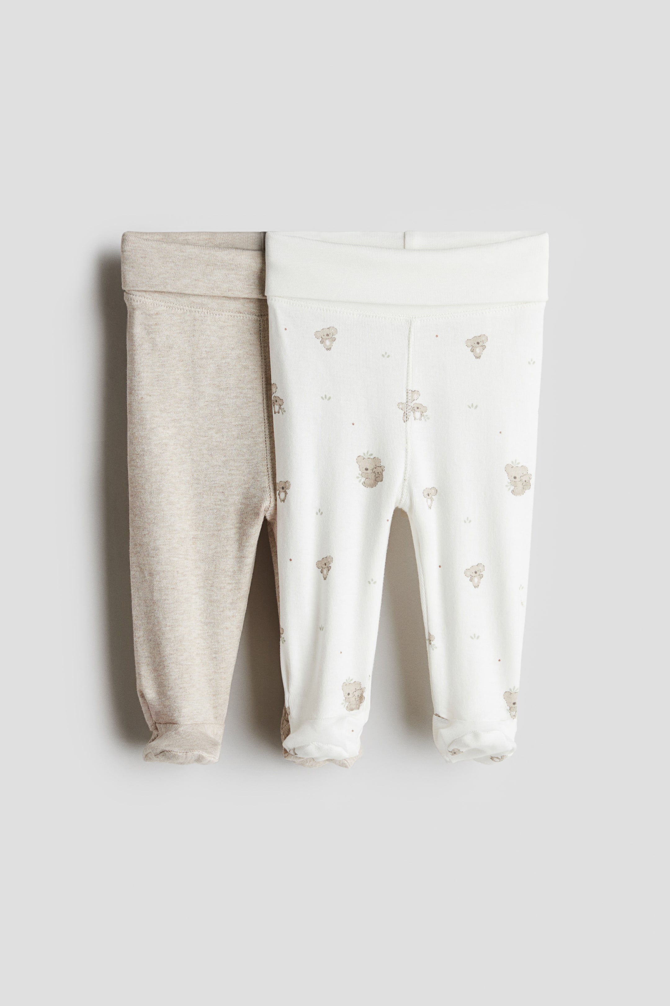 2-pack full-feet cotton leggings