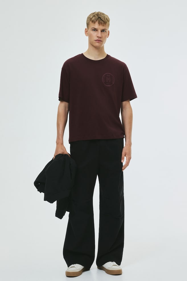 Loose Fit Printed T-shirt - Plum/Triangle d'Or/Light green/White/New York/White/New York/Beige/stars/White/stars/Black/New York/Black/New York - 1
