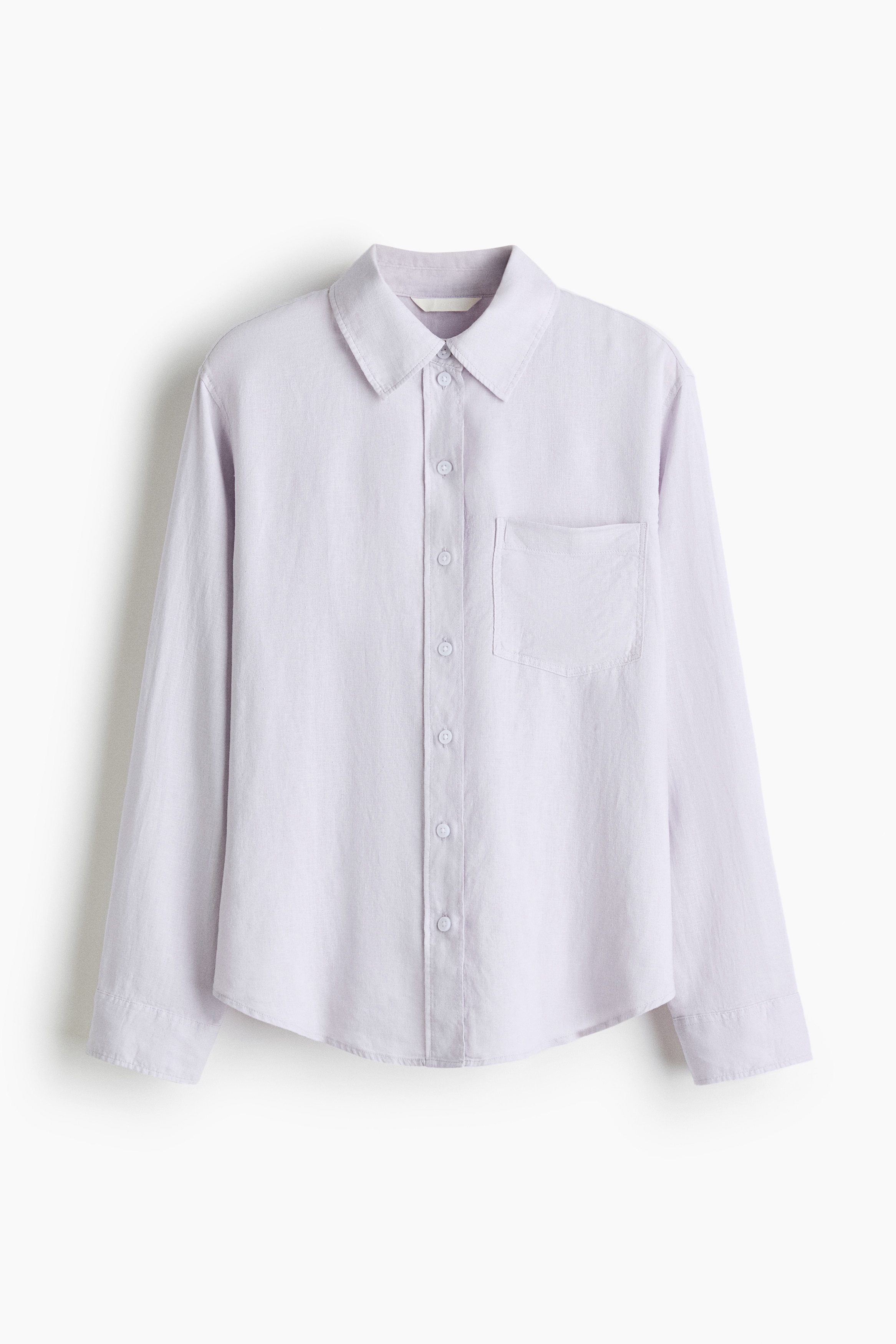 Linen-blend shirt-Light purple