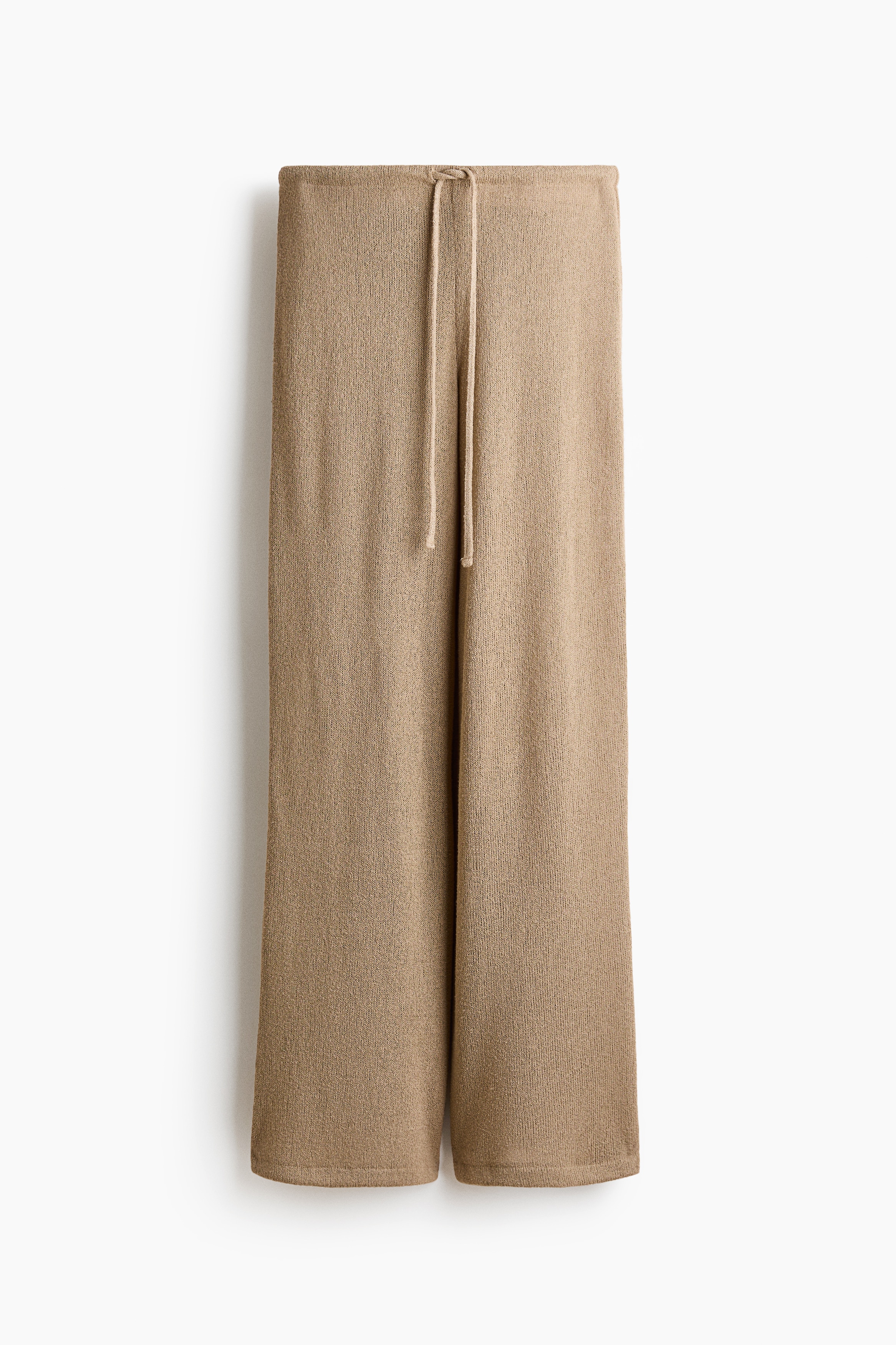 Knitted drawstring trousers - Beige/Light dusty green/Cream/Dark purple
