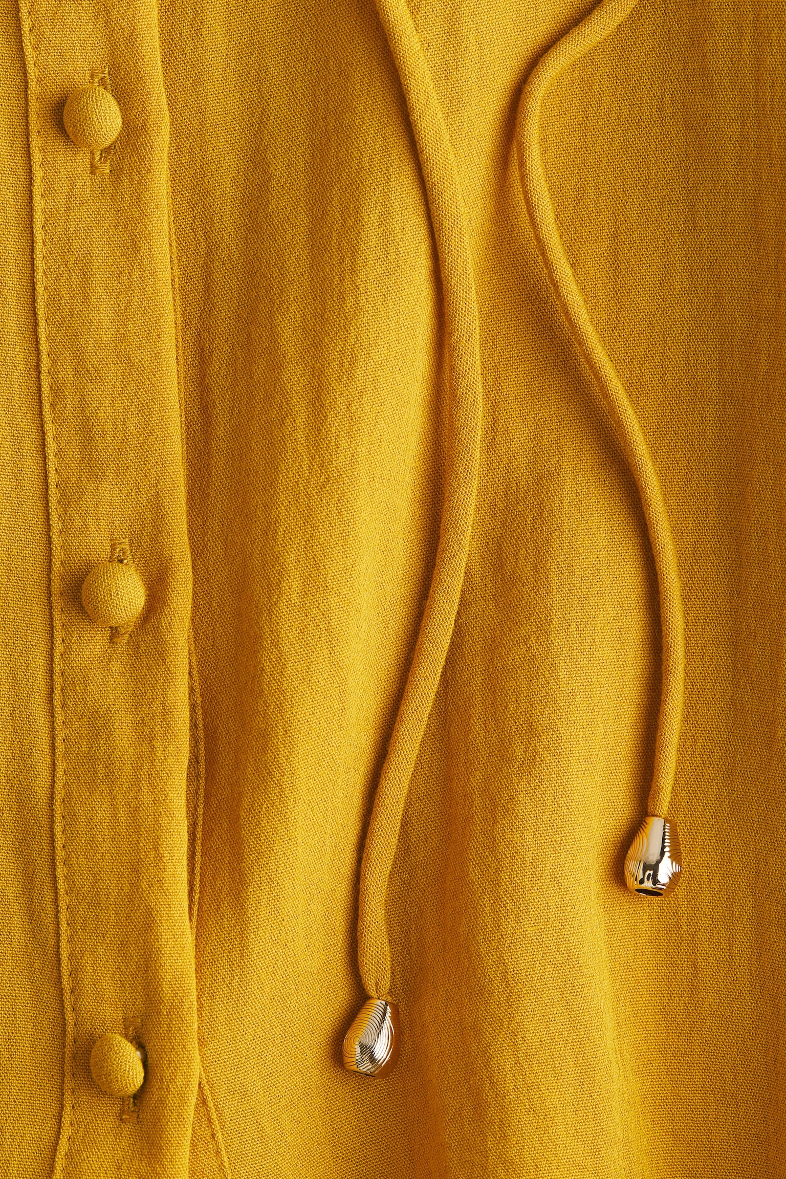 Crinkled broderie anglaise dress - Dark yellow/Black/Blue - 2