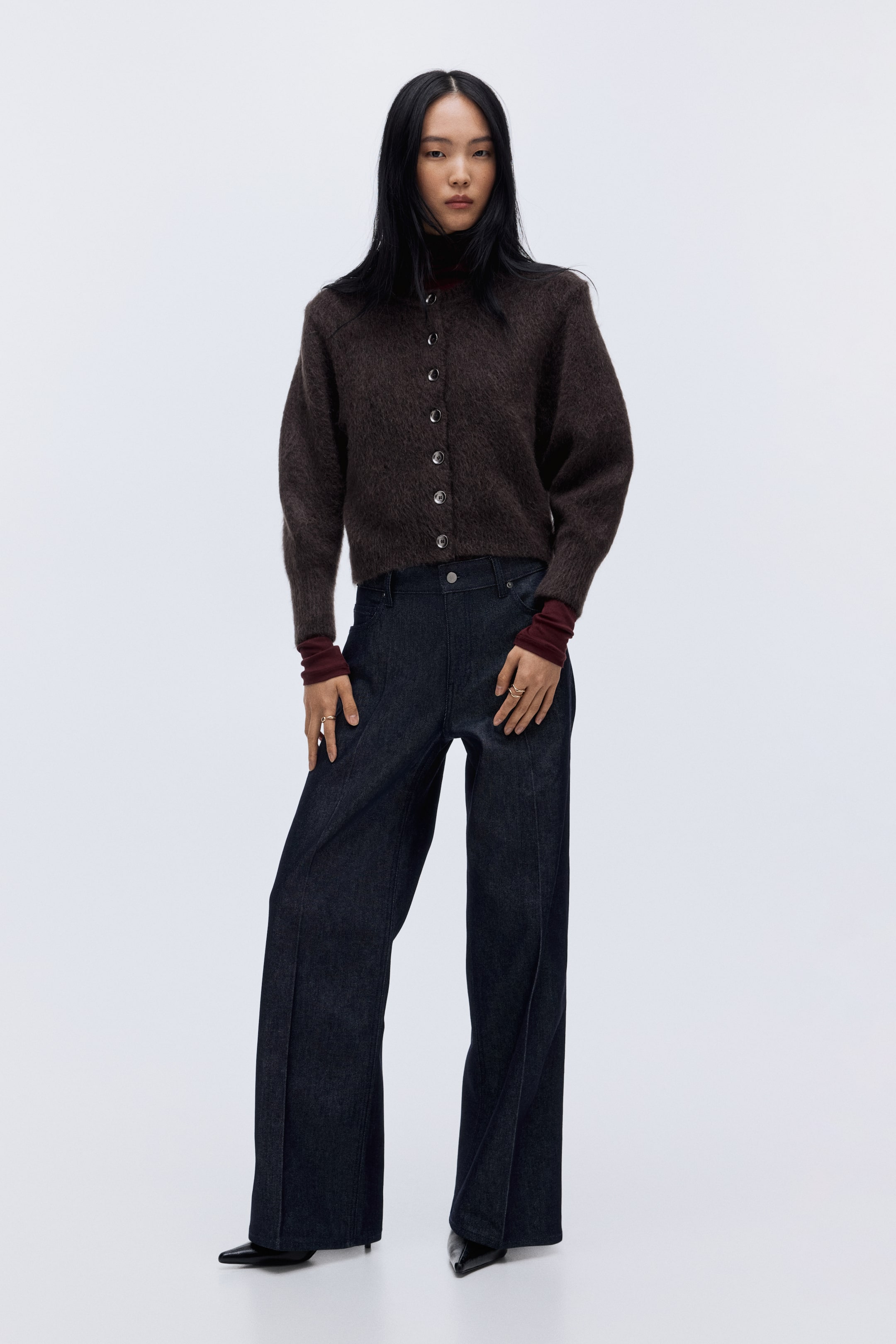 Se større billede: Cardigan i mohairblanding - Mørkebrun - DAME | H&M DK 2