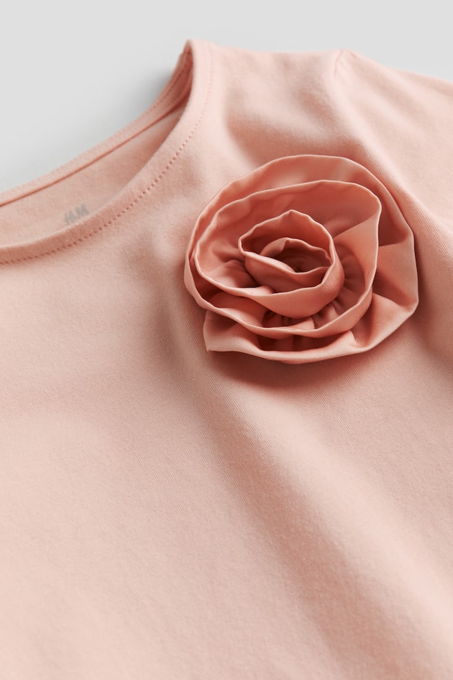 Maglia jersey con applicazione - Rosa polvere chiaro/Bianco/viola/Rosa chiaro/fiocco/Verde menta - 3