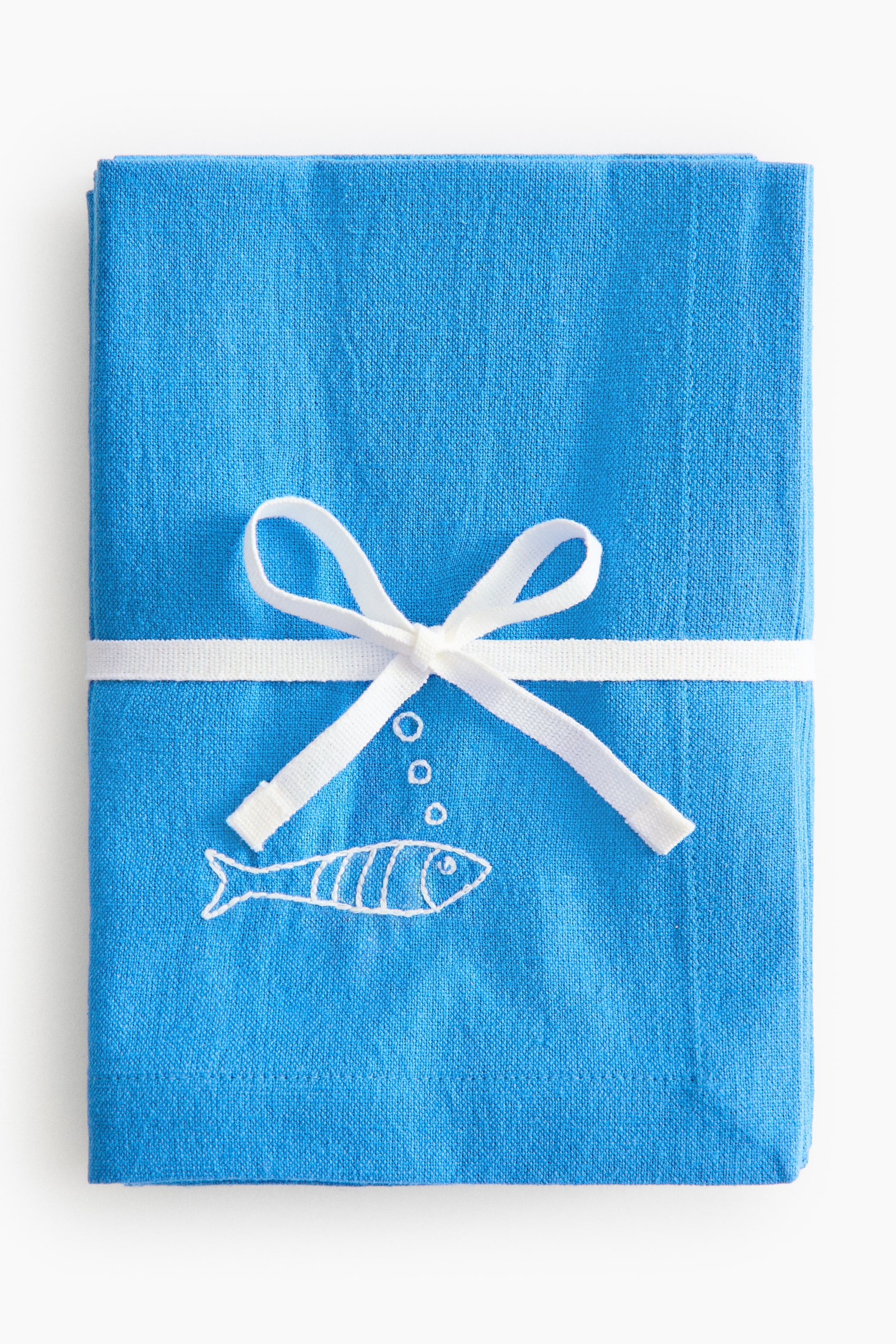 4-Pack Embroidered-Detail Linen-blend Napkins