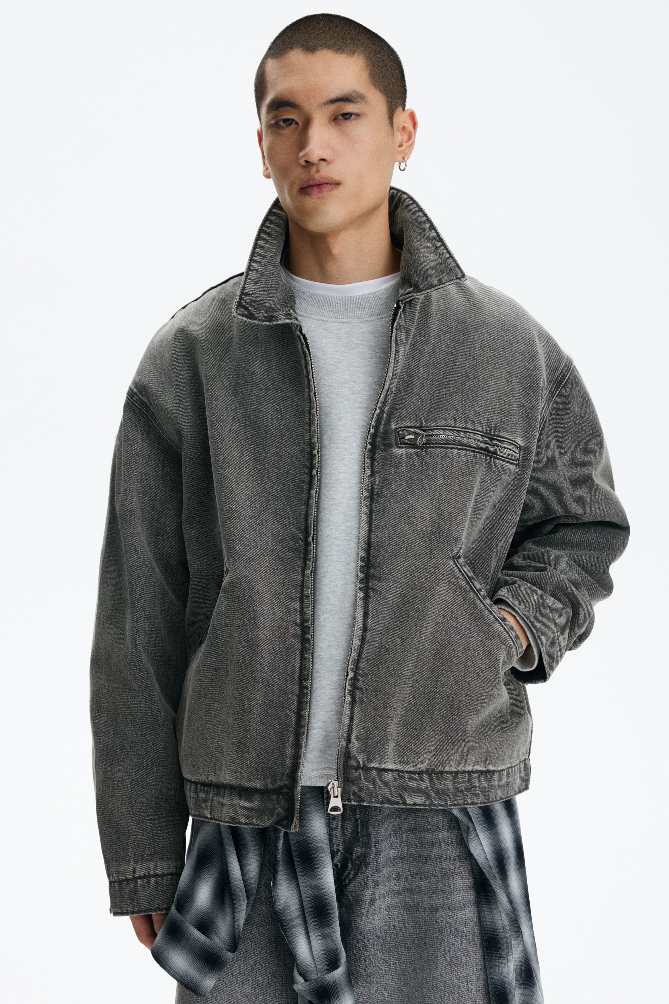 Giubbotto in denim - Grigio