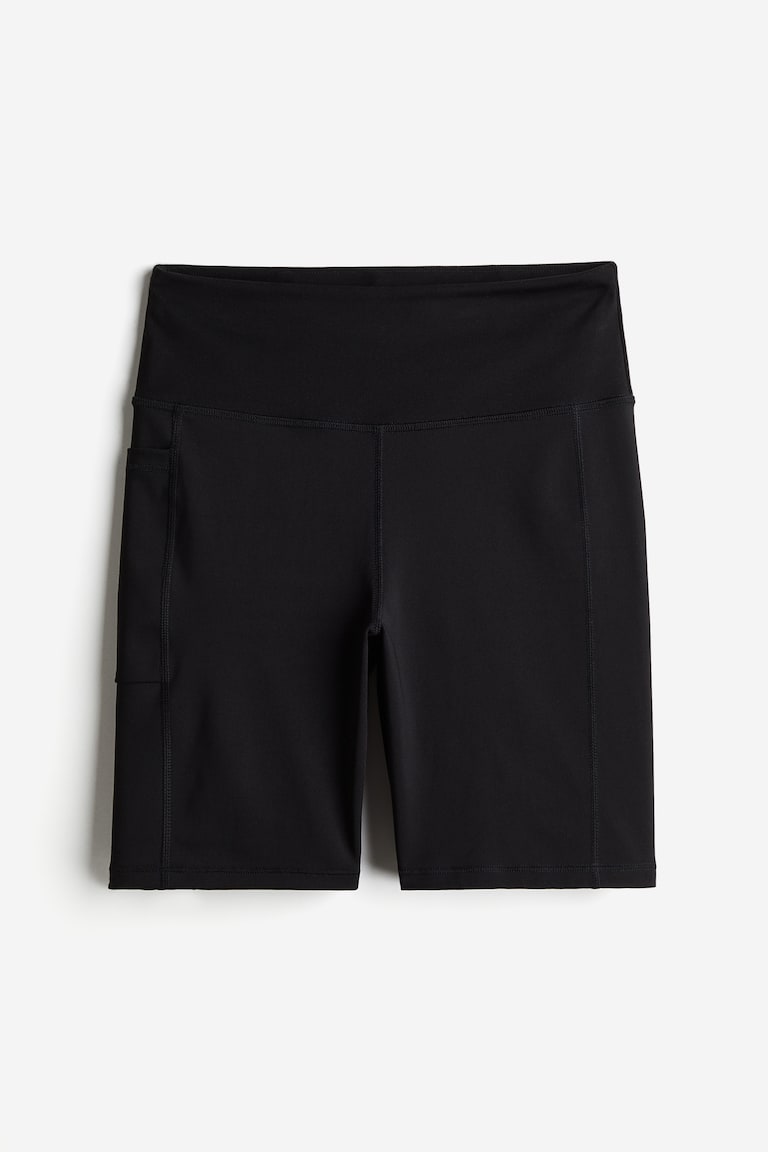 Pocket-detail sports cycling shorts with DryMove™ Black Ladies