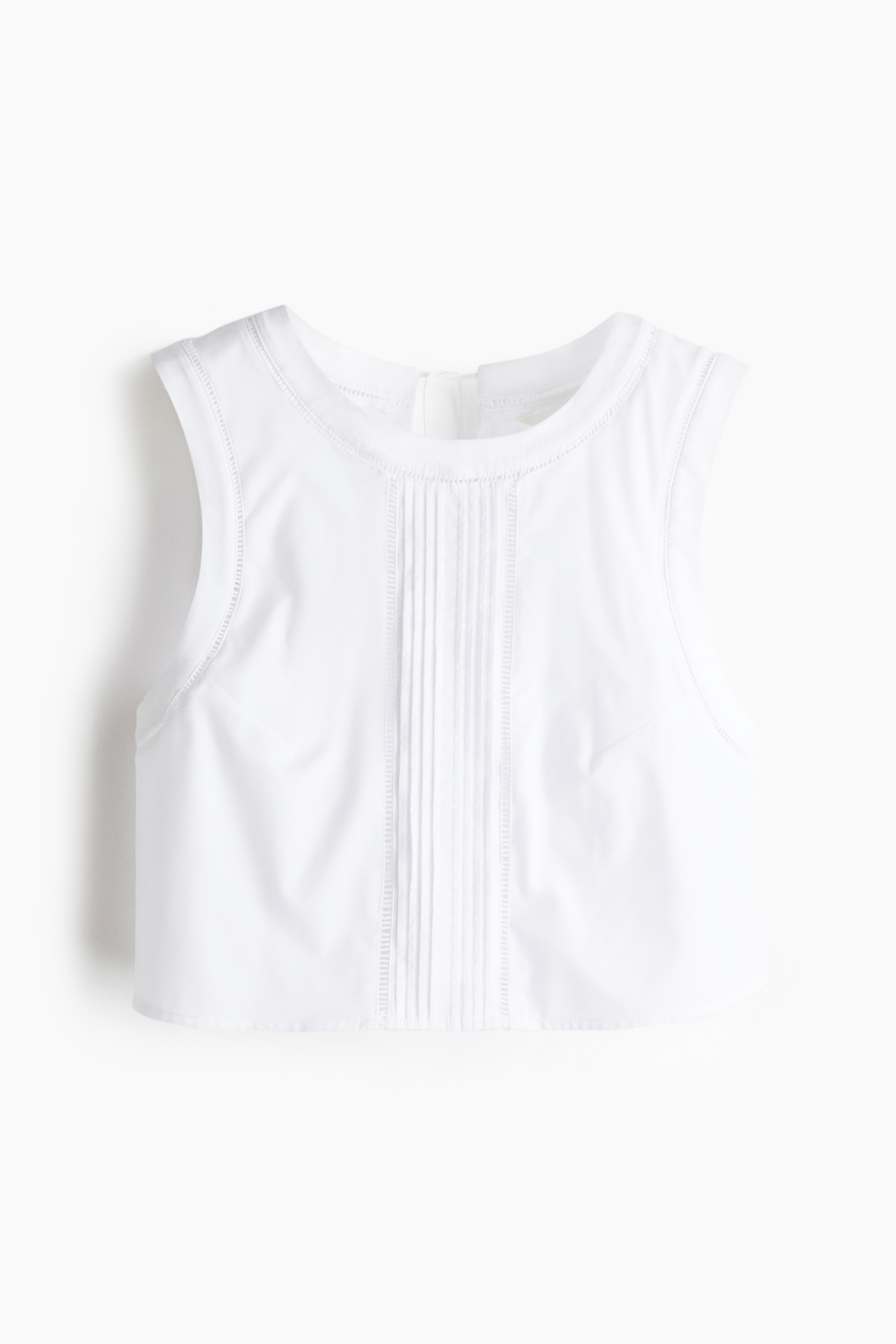 Sleeveless tie-detail blouse - White