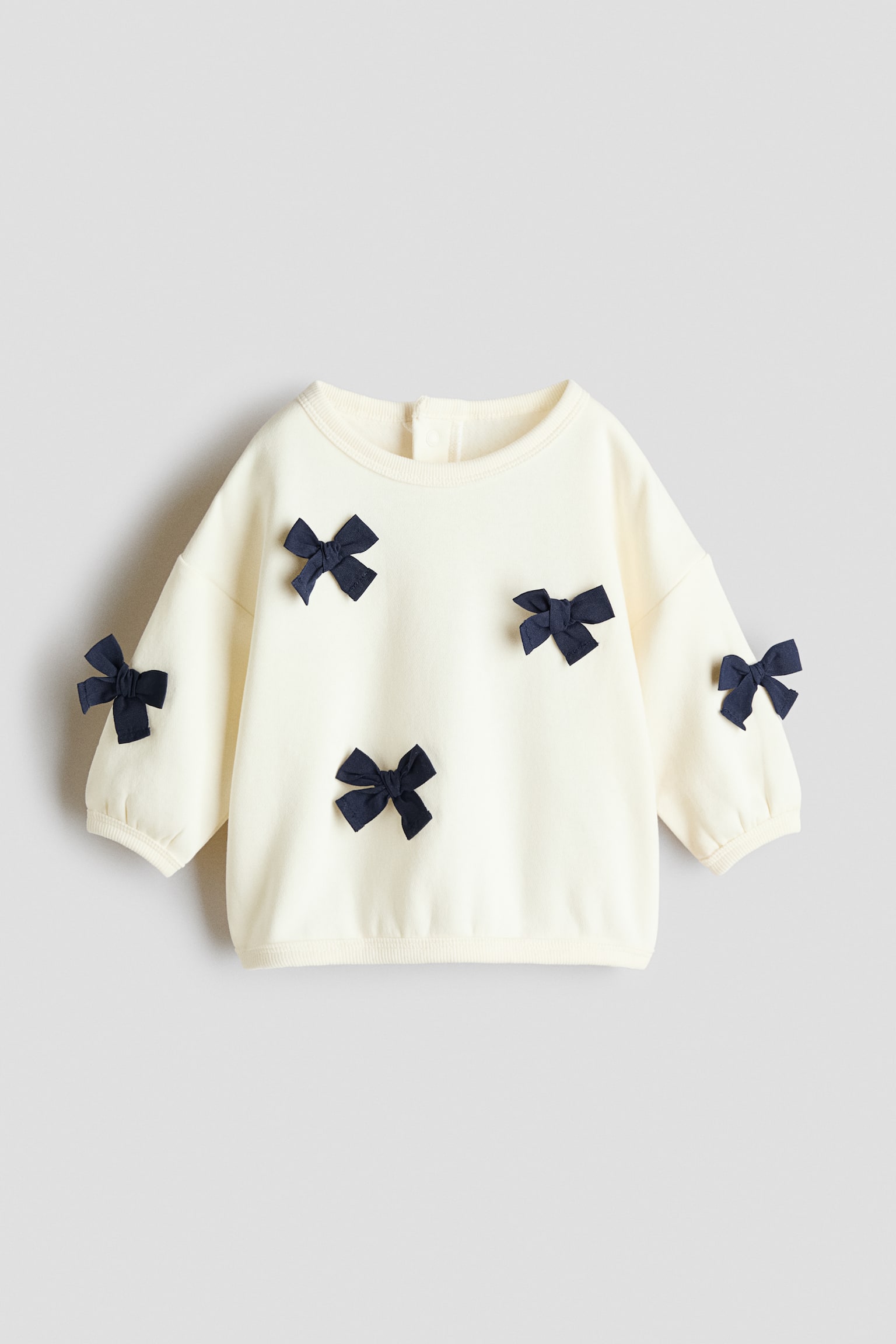 Motif-detail sweatshirt - Cream/Bows/Light dusty green/Flowers