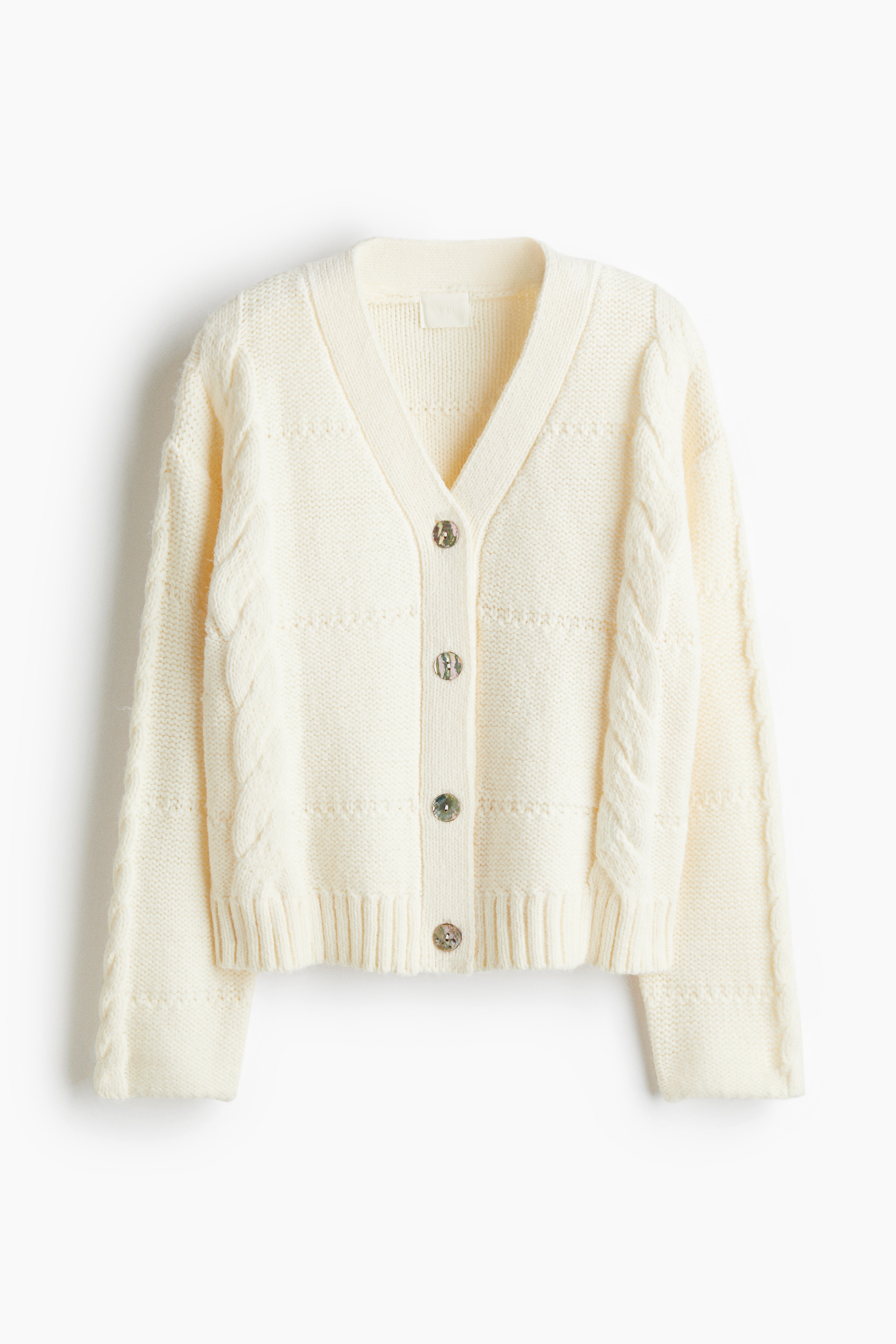 テクスチャードニットカーディガン - ホワイト - レディース | H&M JP