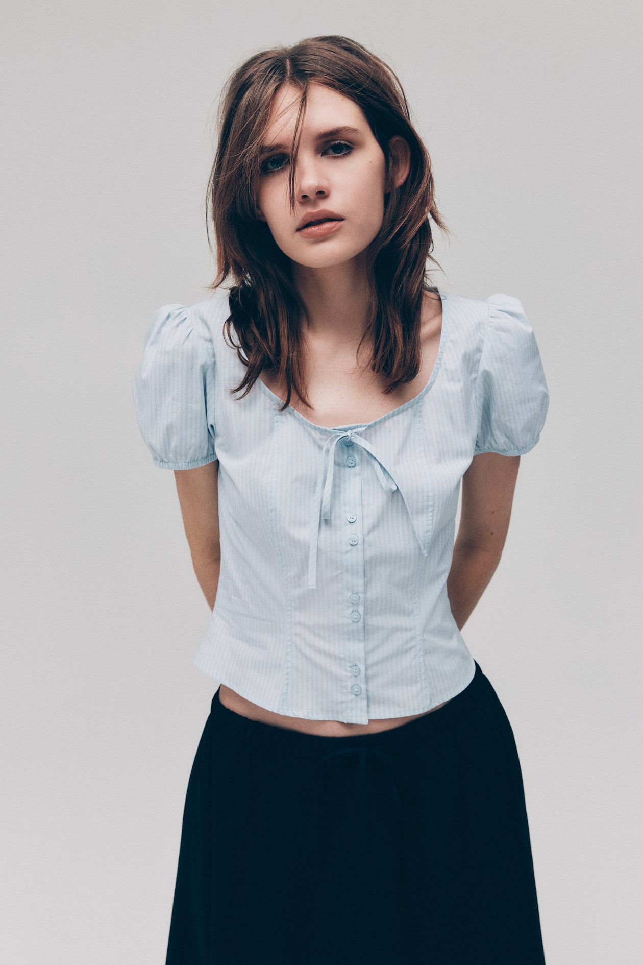 Puff-Sleeved Poplin Blouse - image 3