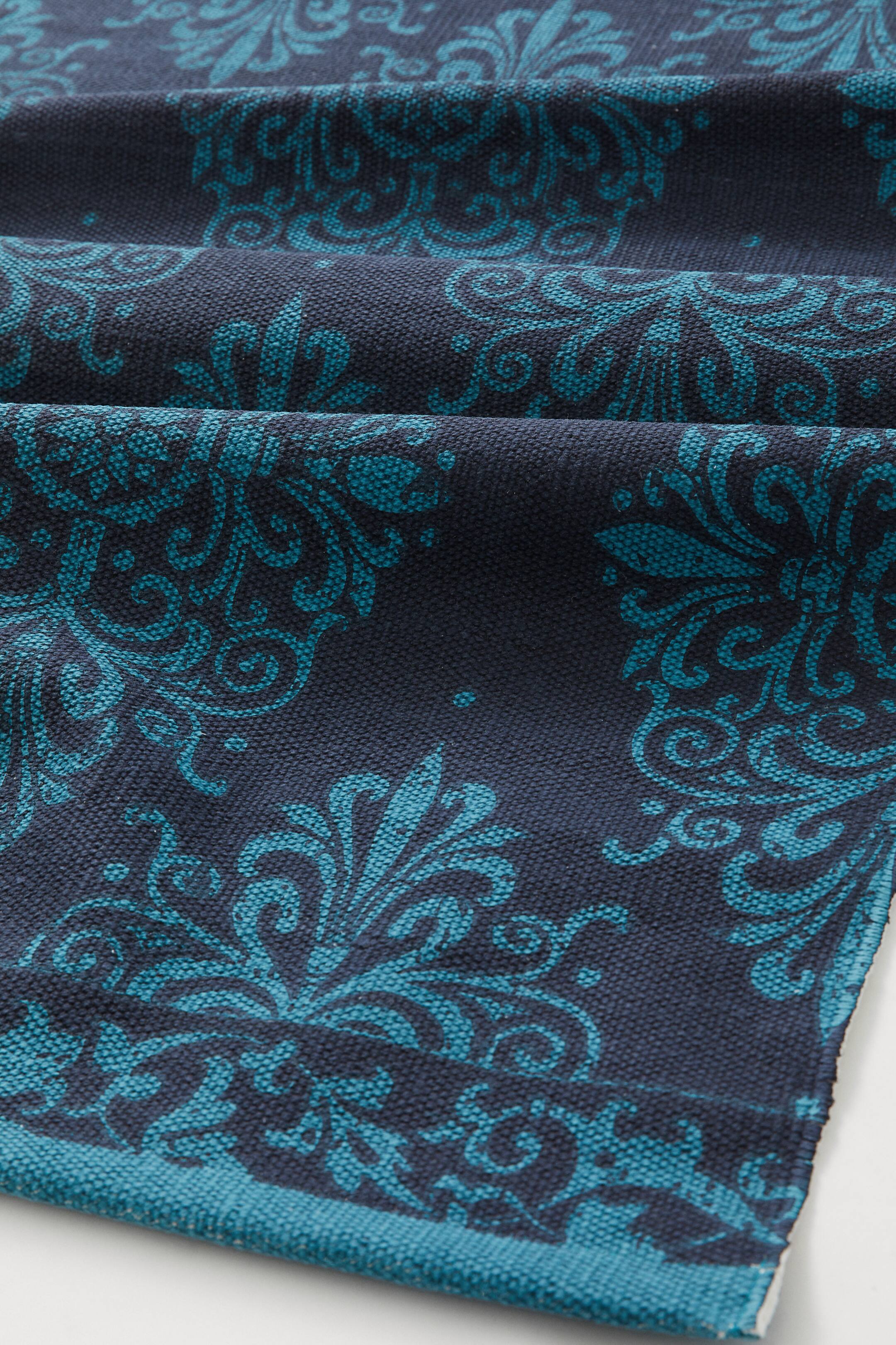 Grösseres Bild ansehen: Gemusterter Baumwollteppich - Dunkelblau/Dunkeltürkis - HOME | H&M CH 2