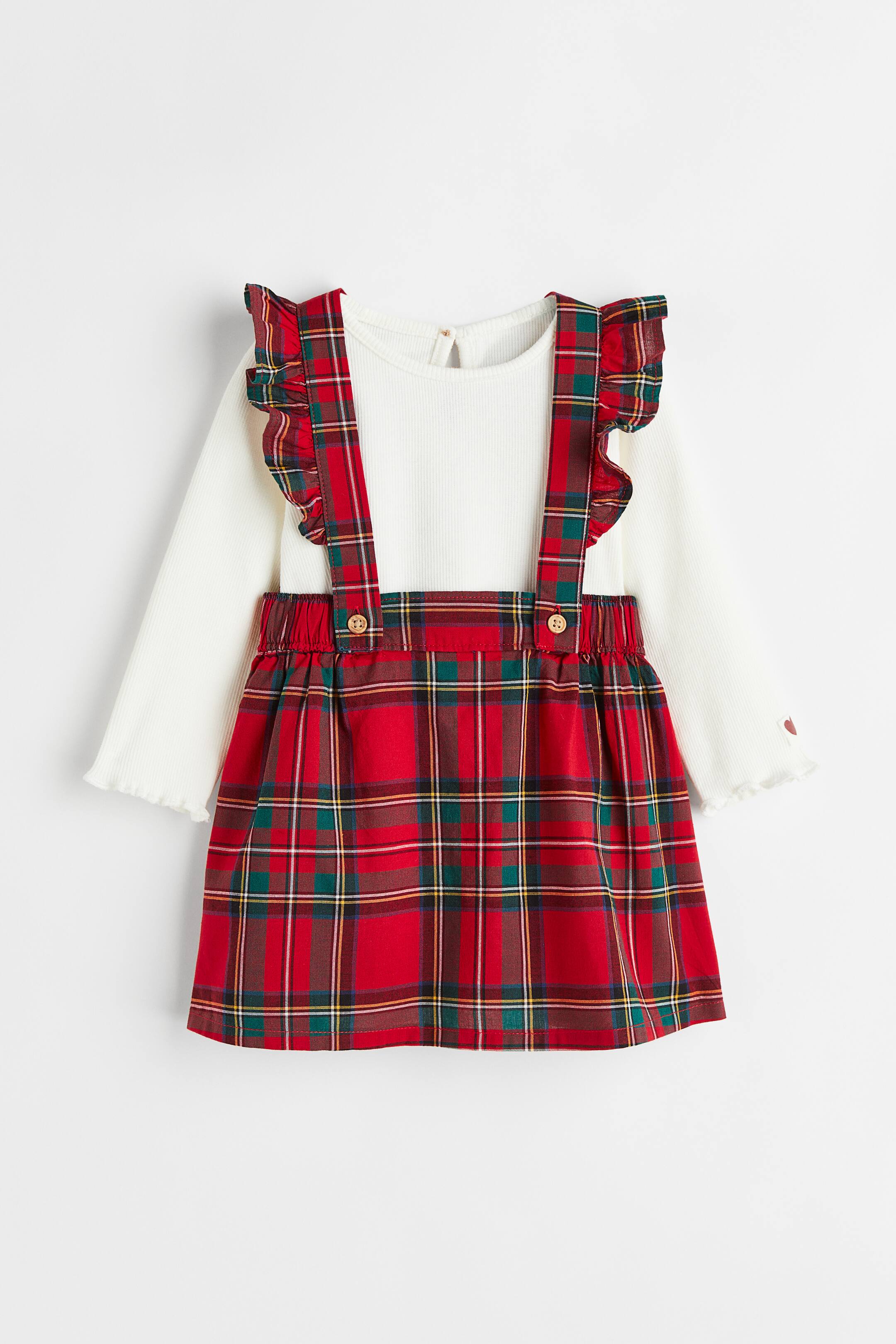 Xem ảnh lớn hơn: Bộ 2 món - Màu đỏ/Kẻ ca rô - Kids | H&M VN 1