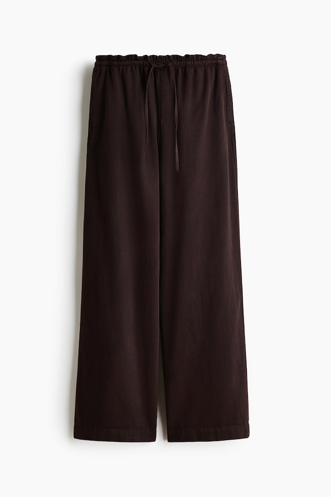 Wide-Cut Paper-Bag Pants - Dark brown/Light denim blue/Dark denim blue/Dark denim blue/Cream - 1