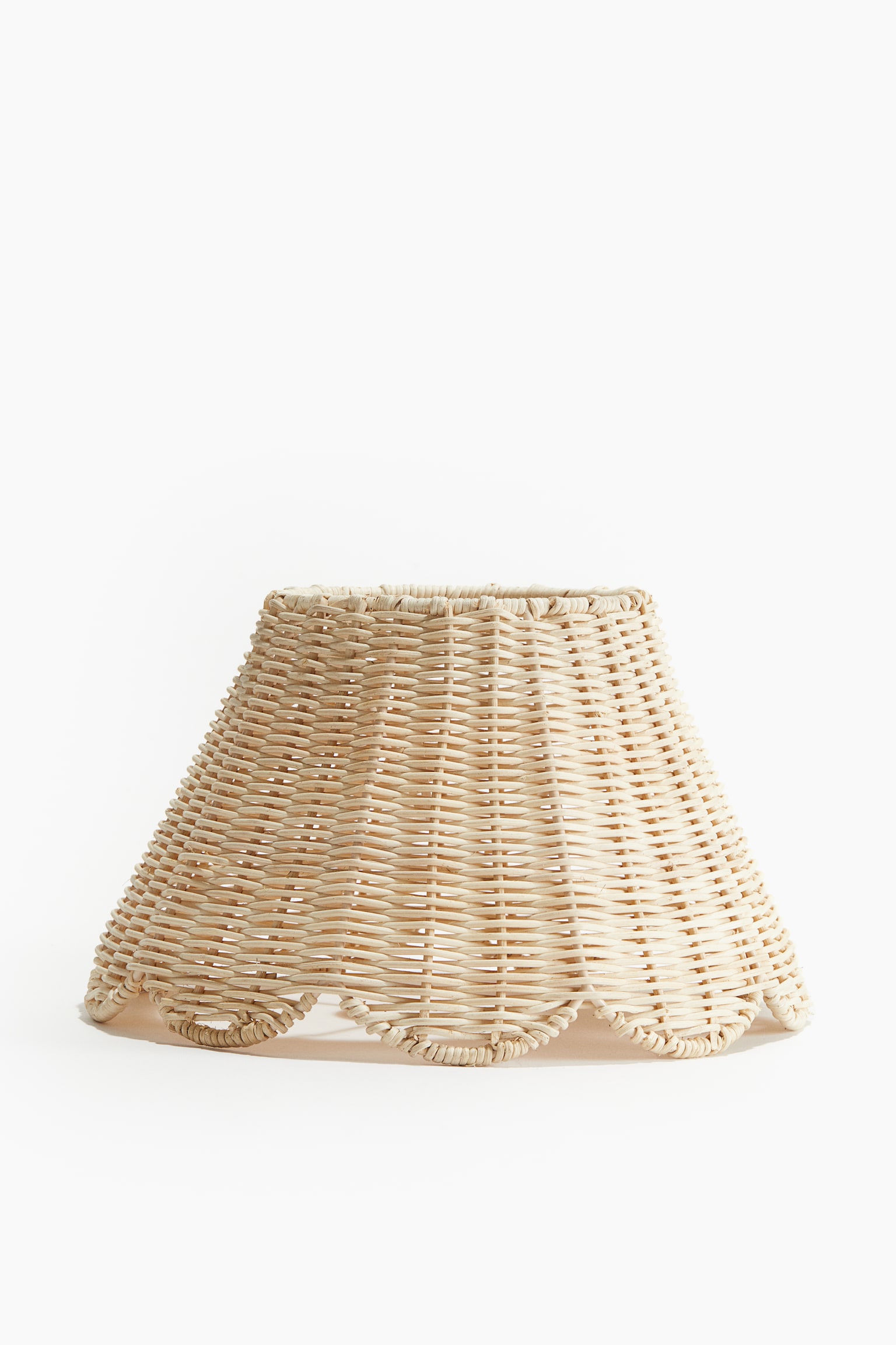 Scallop-edged rattan lampshade - Light beige - 1