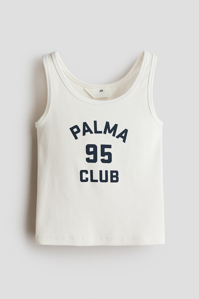 Motif-Detail Tank Top - Ivory/Palma/Light gray melange/Palma Club - 1