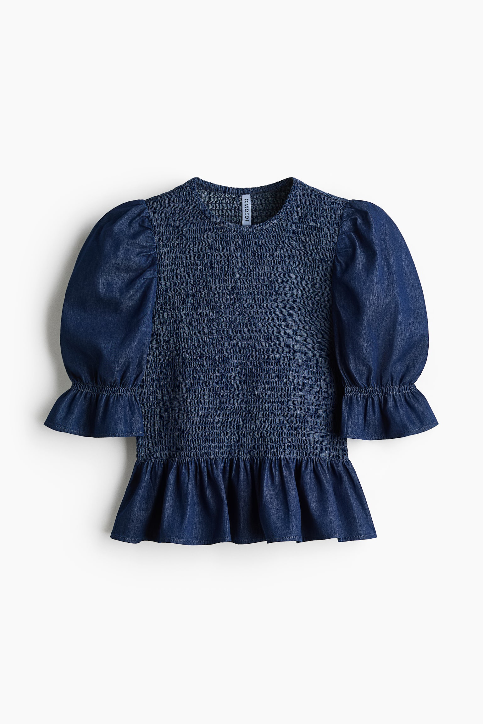 Smockad denimblus - Mörk denimblå/Ljusblå - 1