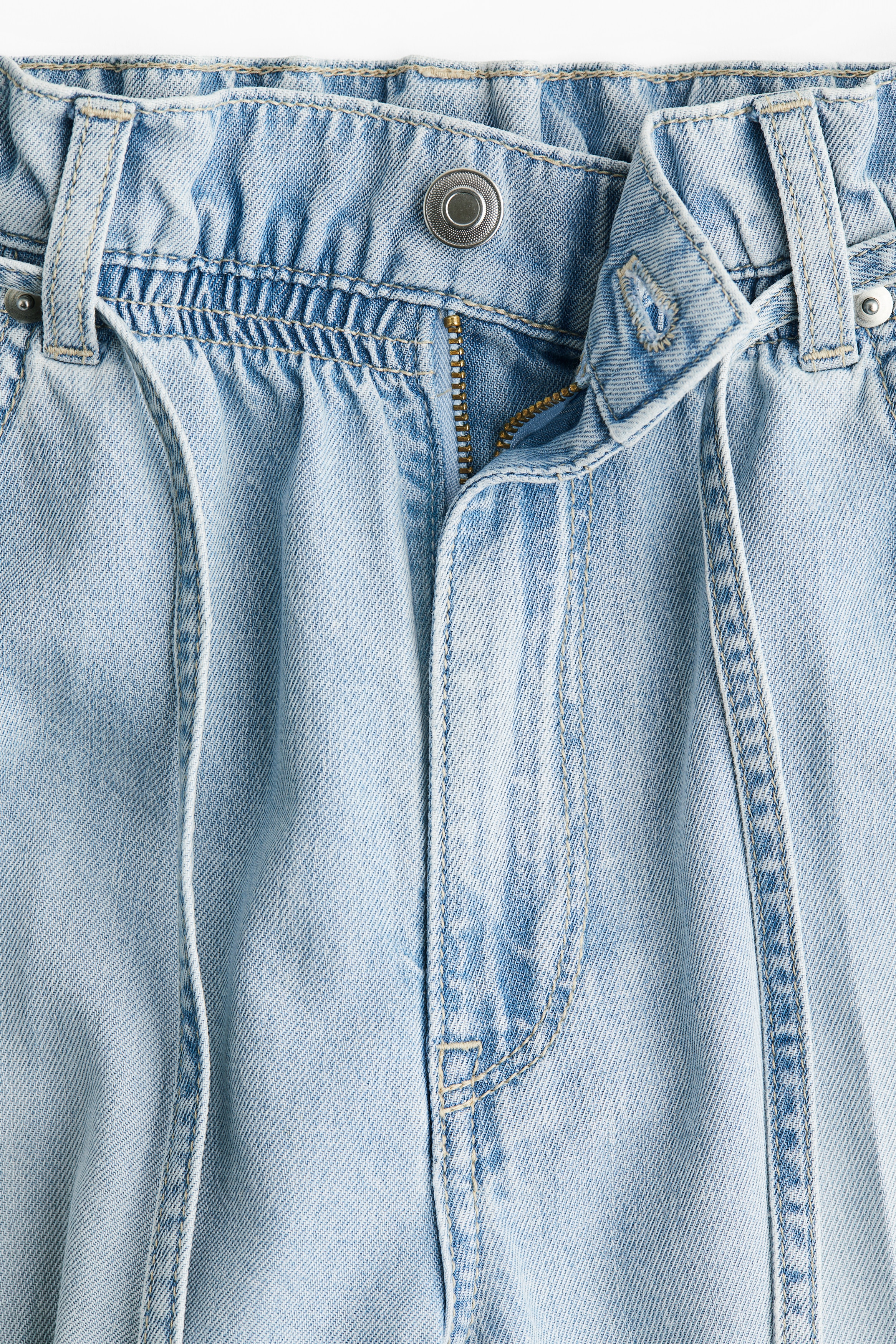 Belted paper bag jeans