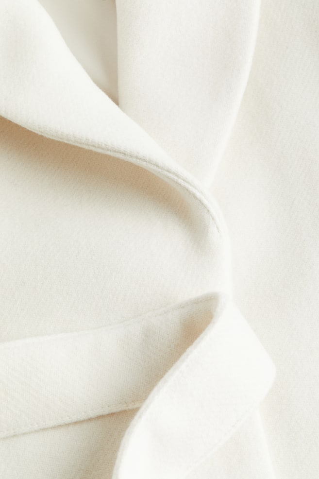 Tie-belt coat - Cream/Beige/Beige/Dogtooth-patterned - 3