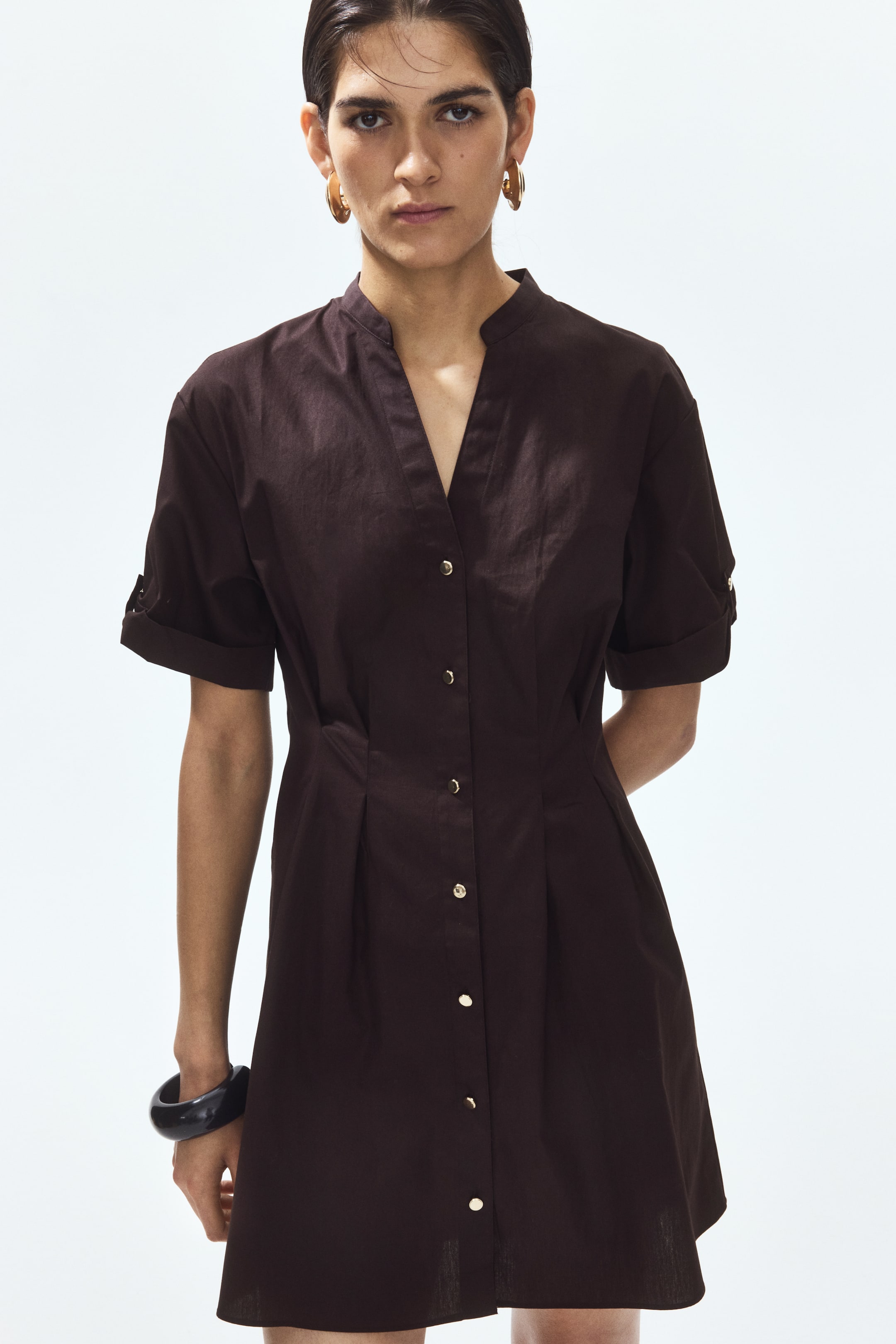 Shirt Dress with Tapered Waist