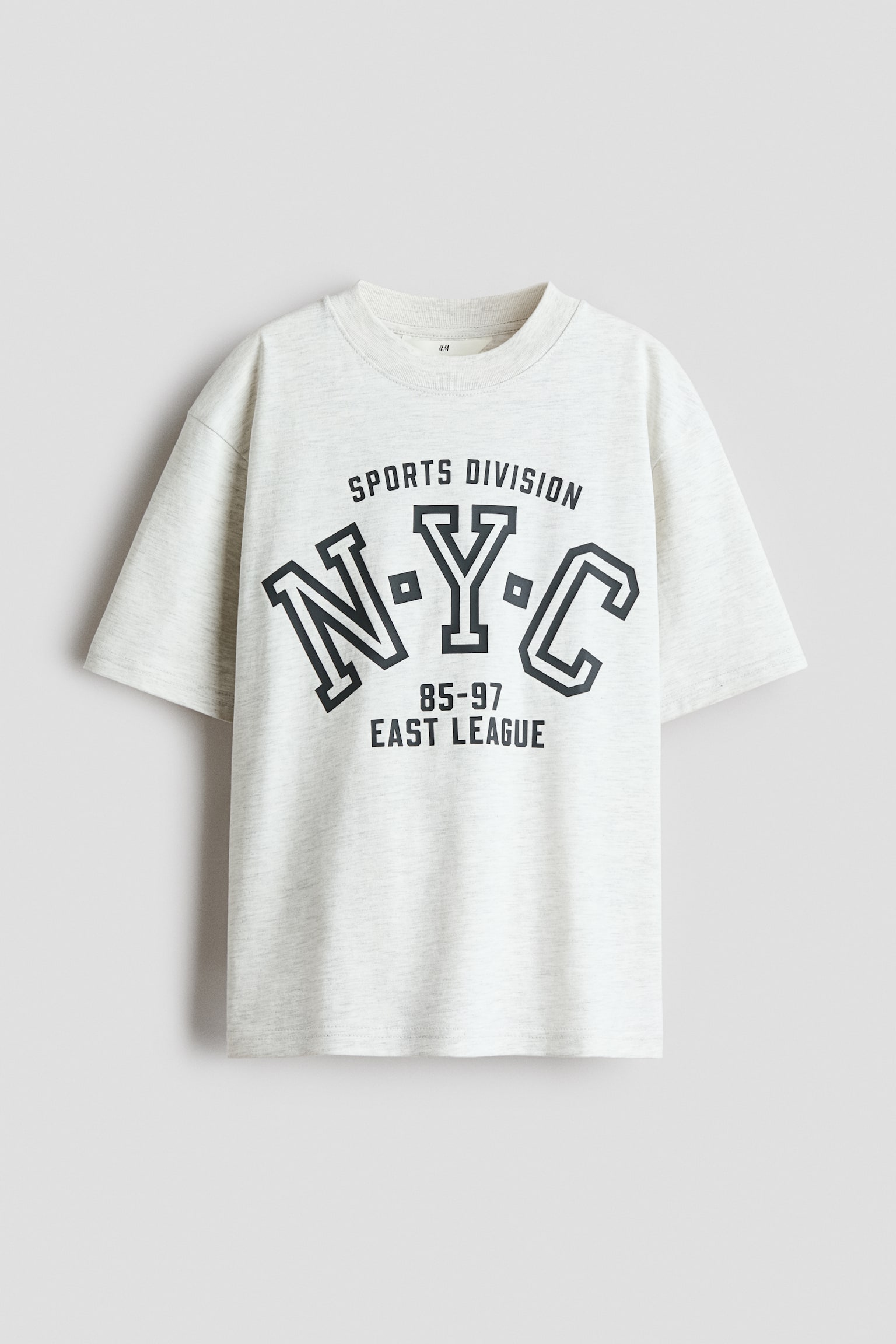 寬鬆剪裁圖案T恤 - 淺灰混色/NYC/亮藍色/Champs/Burgundy/NYC/奶油色/NYC/紅色/Manhattan/奶油色/Cali/白色/大理石紋