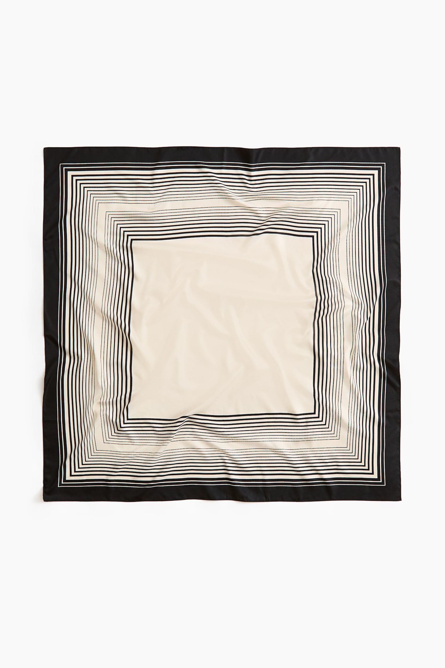 Gemustertes Tuch - Cremefarben/Bordürendruck/Dunkelbraun/Gepunktet