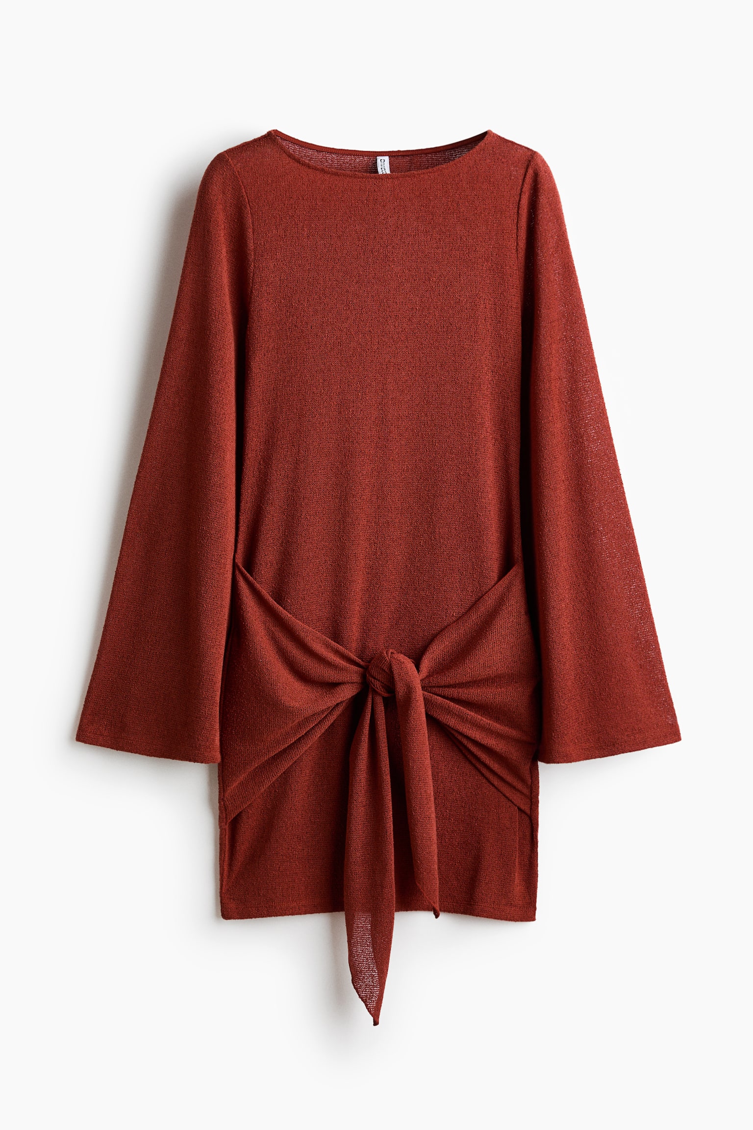 Vestido con lazada - Rojo/Marrón oscuro