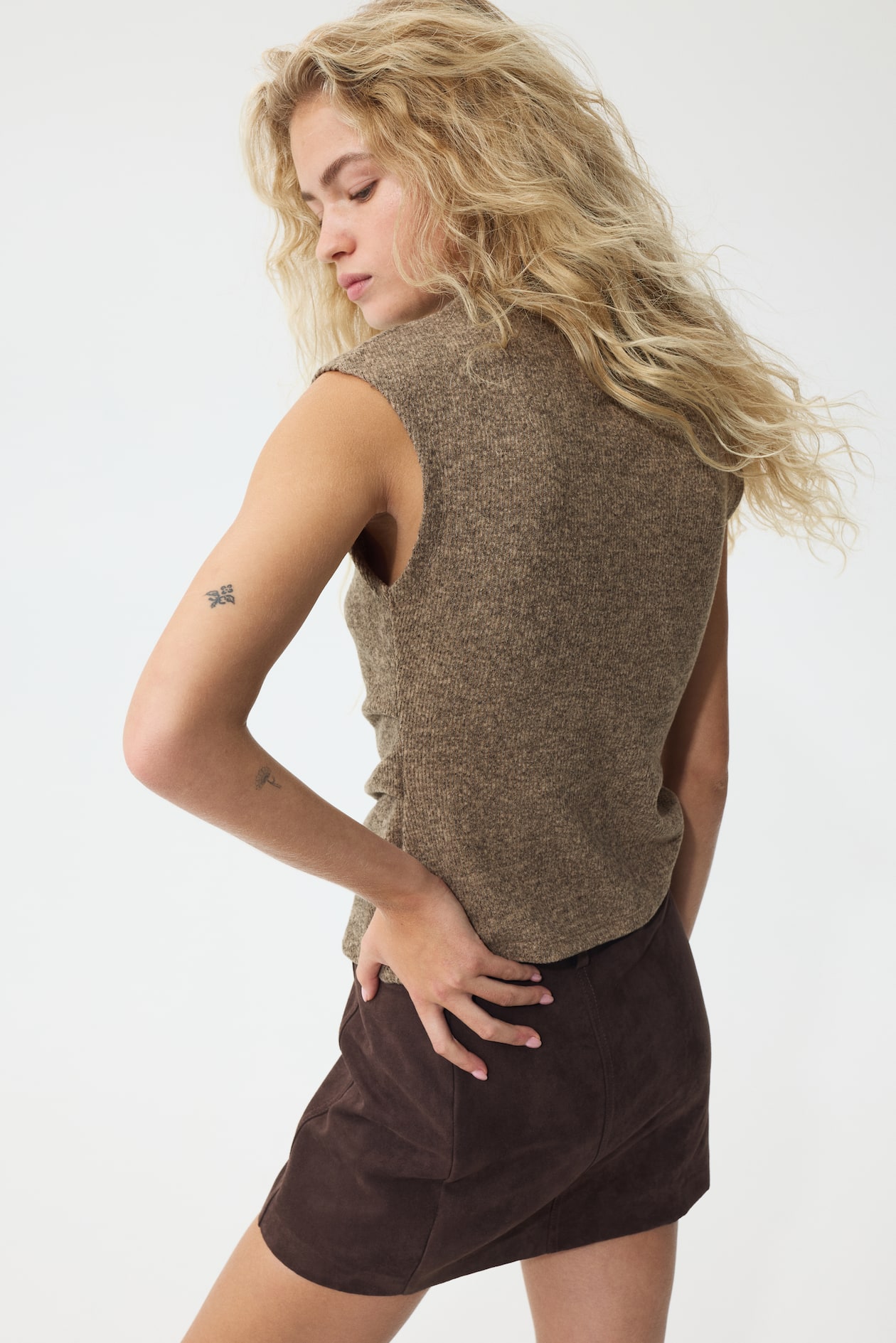 Rib-Knit Sleeveless Top - image 3