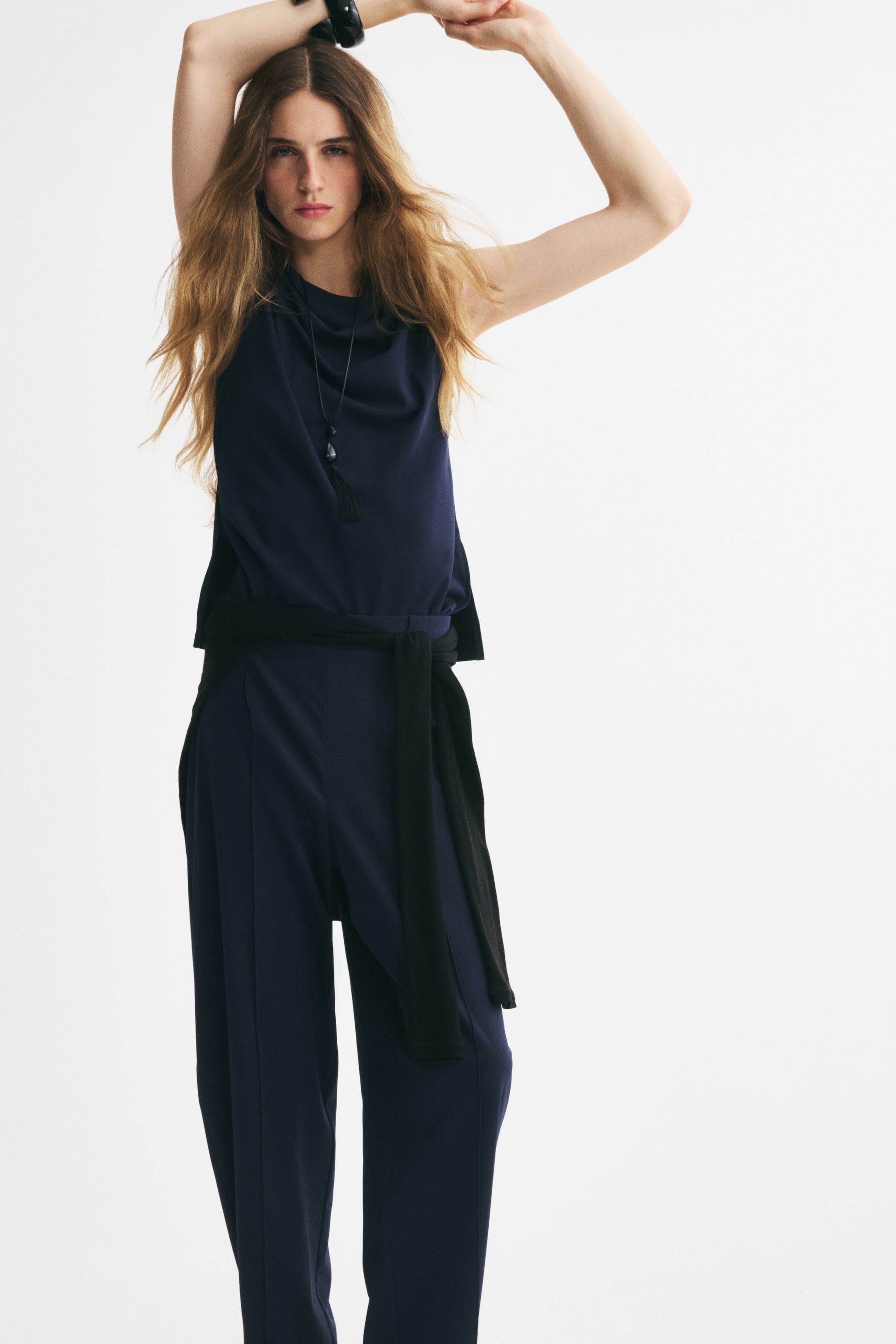 Cowl-Neck Jersey Top