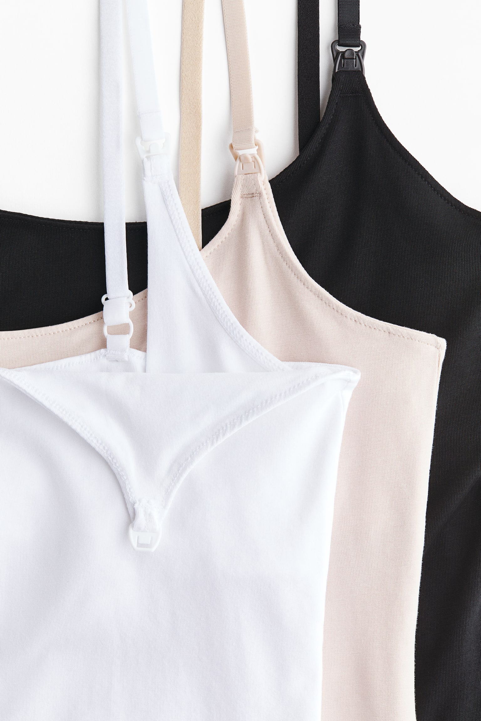 MAMA 3 db-os szoptatós felső pánttal - Világosbézs/fekete/fehér/Bézs/fekete/fehér/Burgundivörös/púderrózsaszín/Fekete/fehér/szürke melír/Galambkék/tengerészkék/Sötétzöld/krémszínű/fekete/Sötétbarna/bézs/fehér - 4