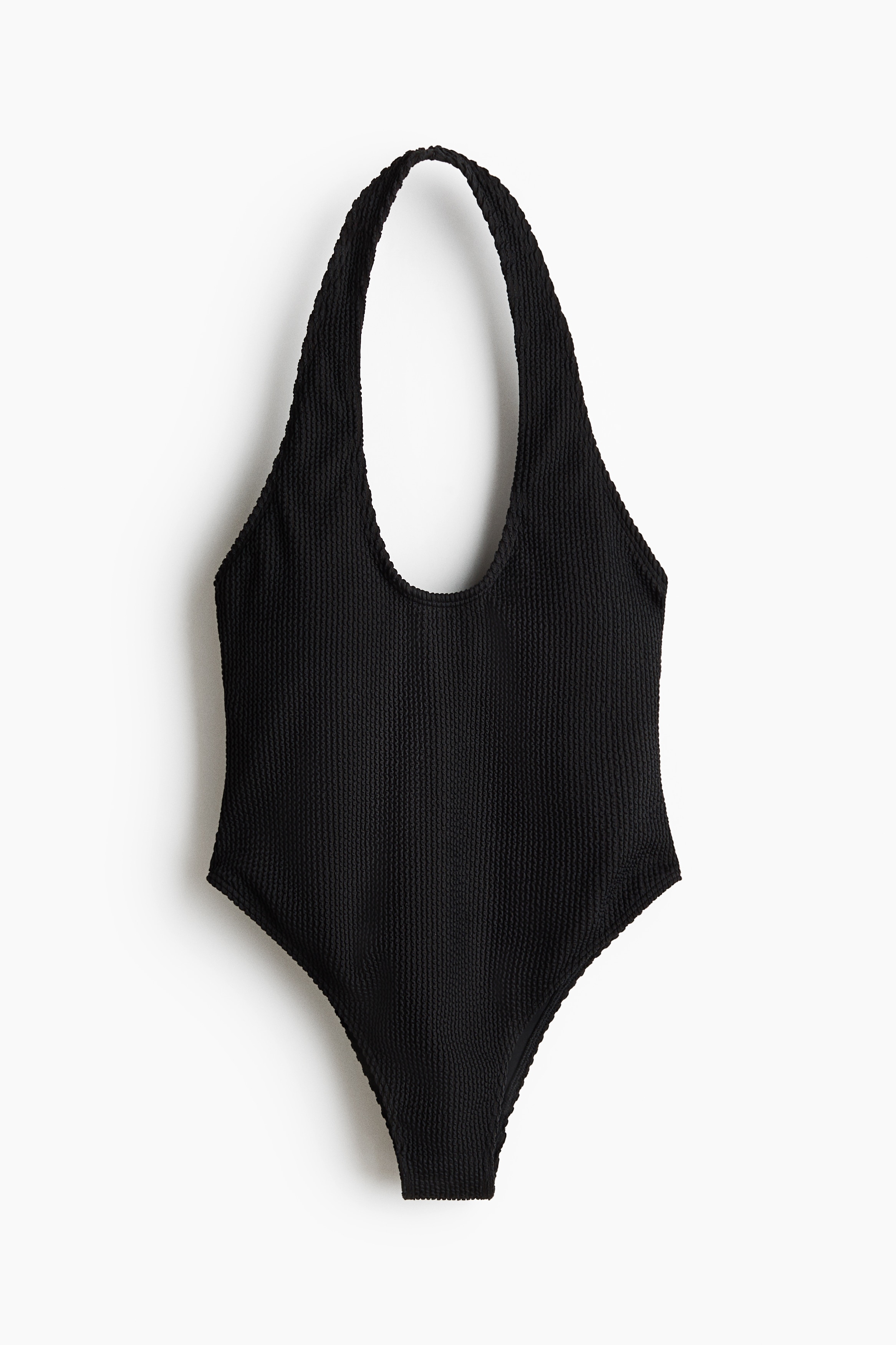 Padded-cup High Leg Swimsuit - Black/Bright blue