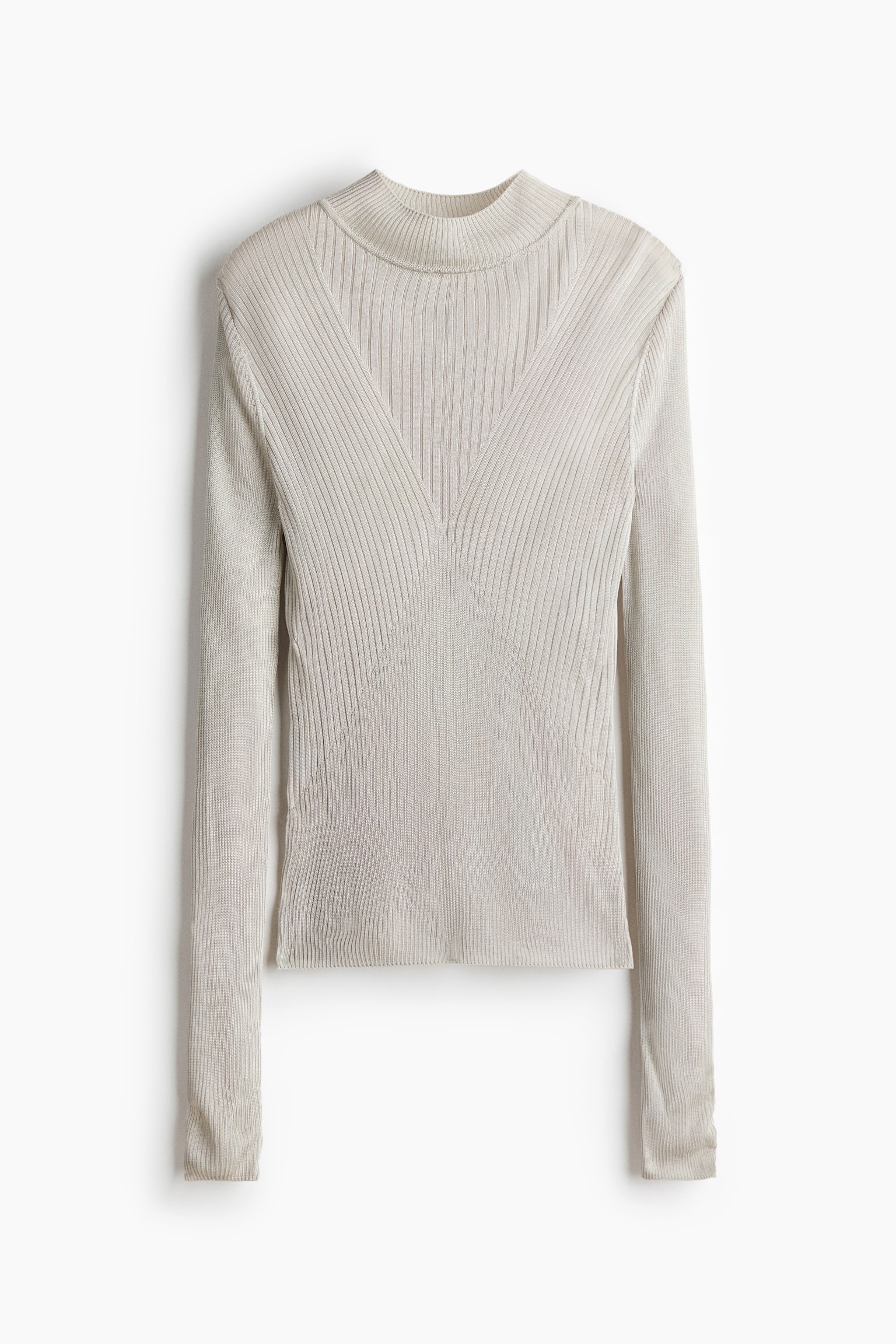 Rib-knit top - Light grey/Light pink/Black - 1