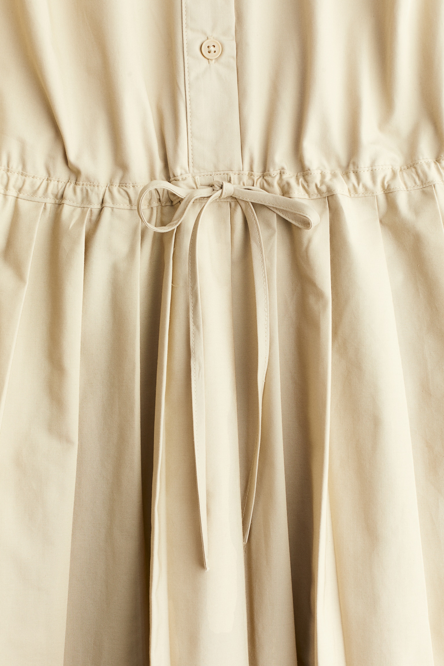 Pleated-skirt shoulder-pad dress - Light beige/Cream - 6