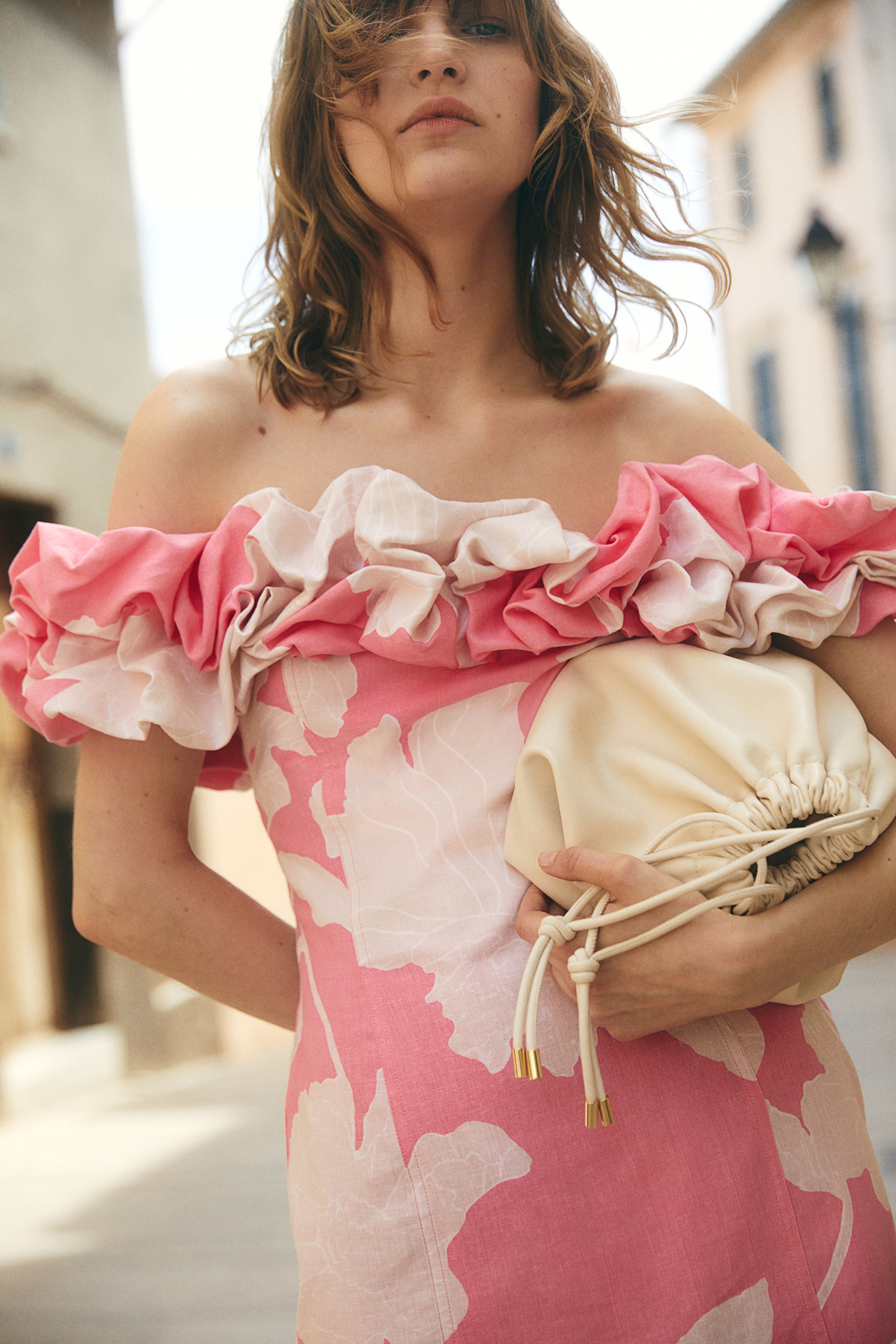 Ruffled Off-the-shoulder Dress