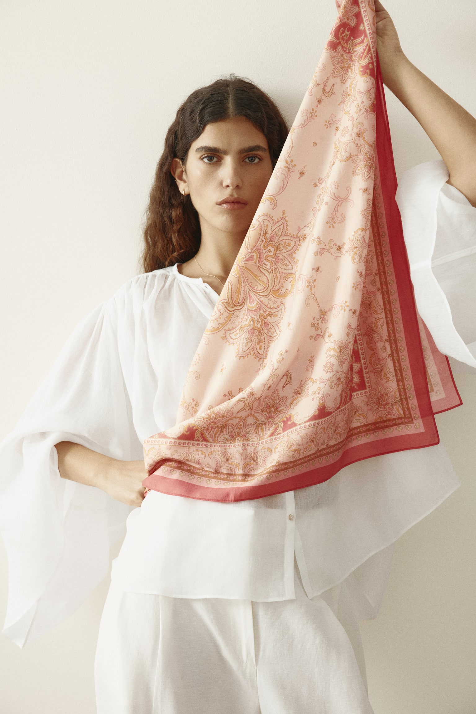 Patterned scarf - Powder pink/Paisley pattern/Light beige/Light blue/Dark blue/Burgundy/Green/Orange/Paisley pattern/Navy blue/Patterned/White/Zebra print/Bright blue/Knots/Rust red/Yellow - 4