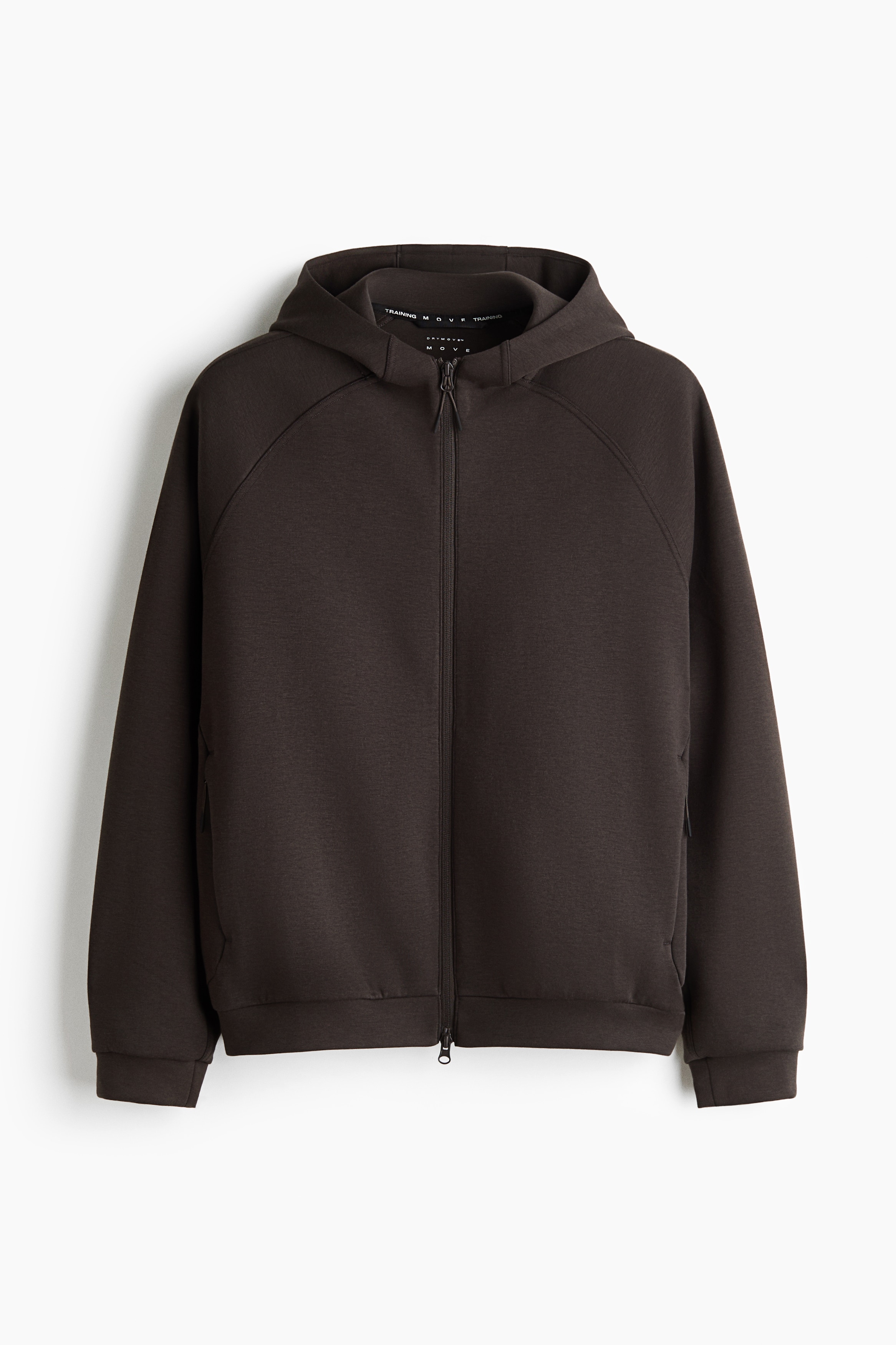 Sports zip-through hoodie with DryMove™ - Dark coffee/Black/Lead grey/Light taupe