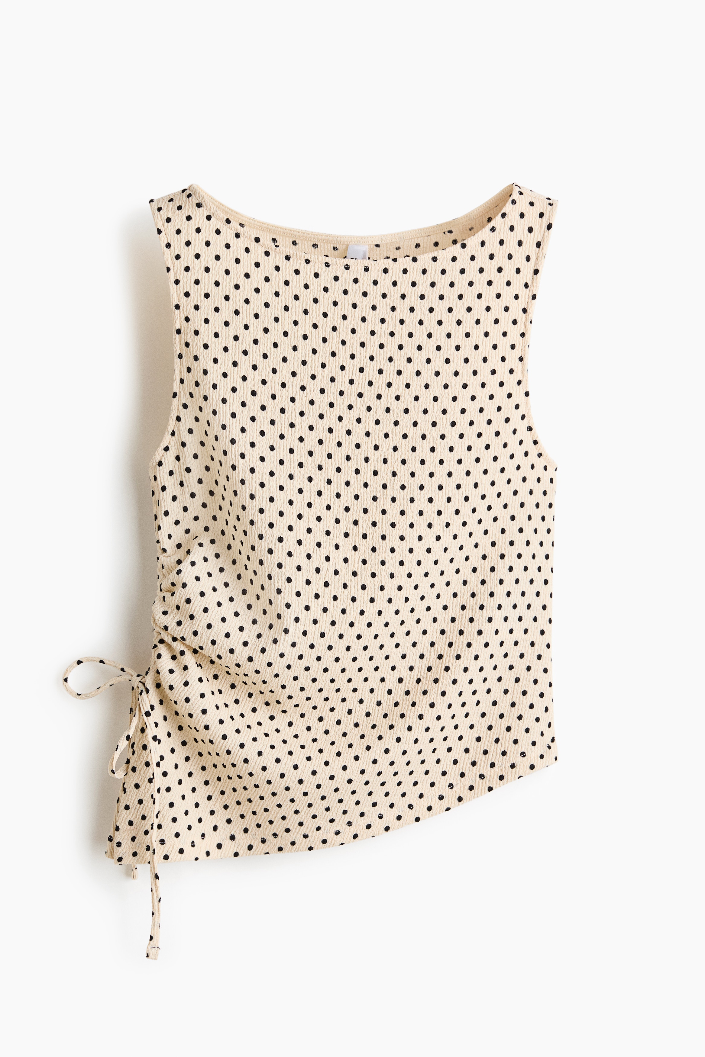 Crinkled drawstring-detail top