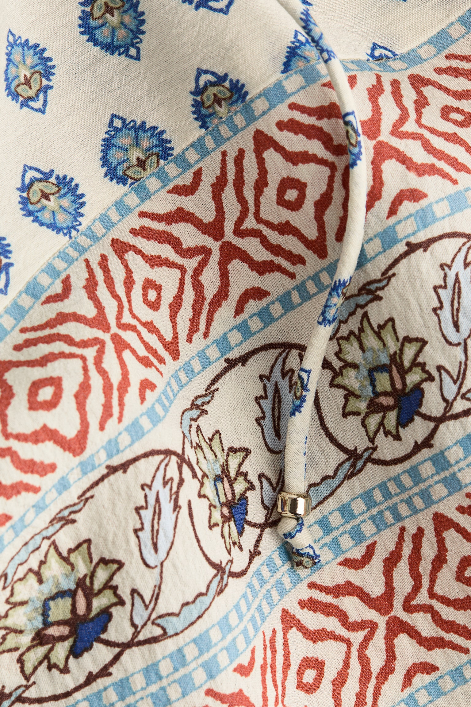 Oversized tunic dress - Light beige/Patterned/Dark brown/Dusty pink - 3