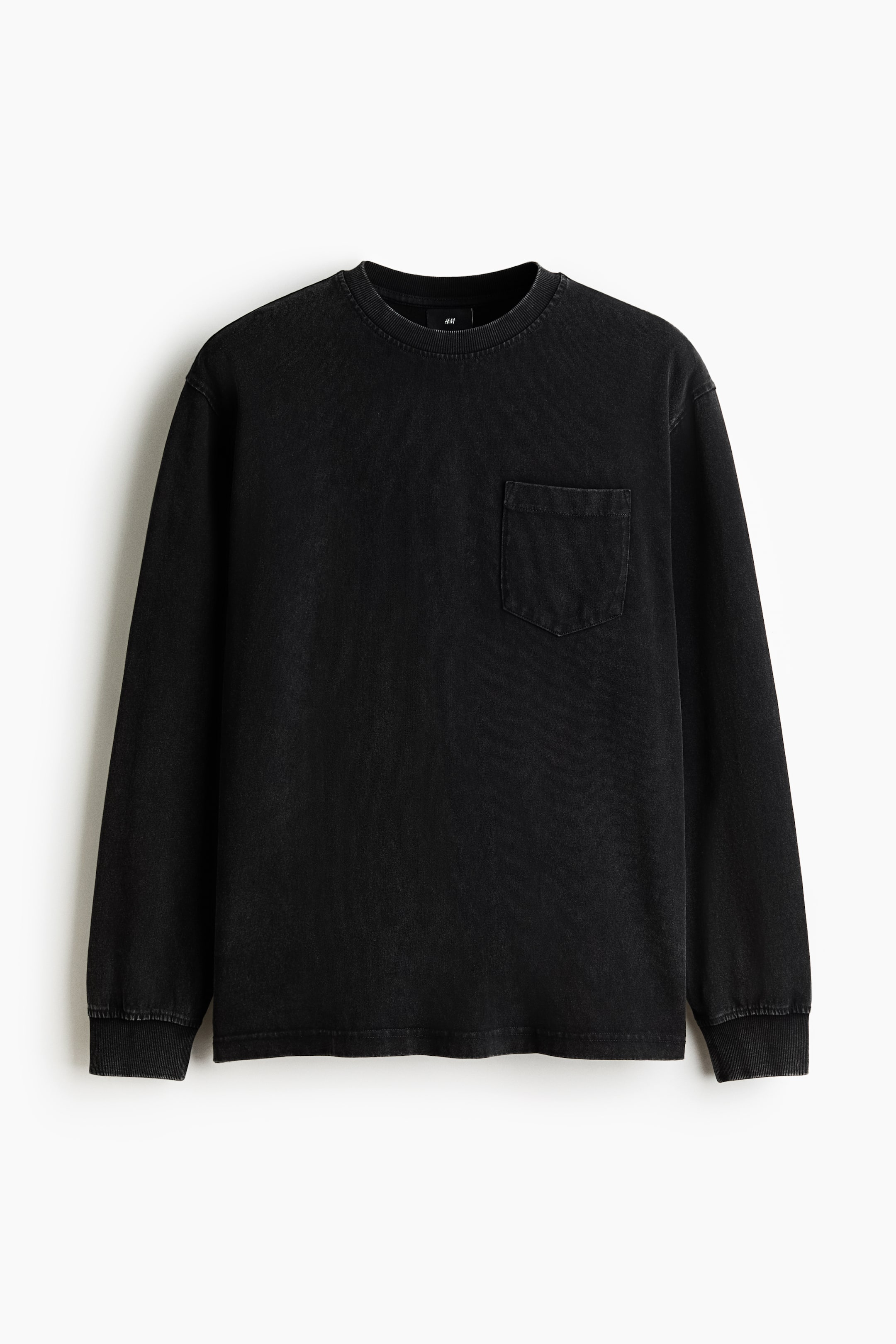 이미지 확대 보기: 루즈핏 롱 슬리브 탑 - 블랙 - Men | H&M KR 1