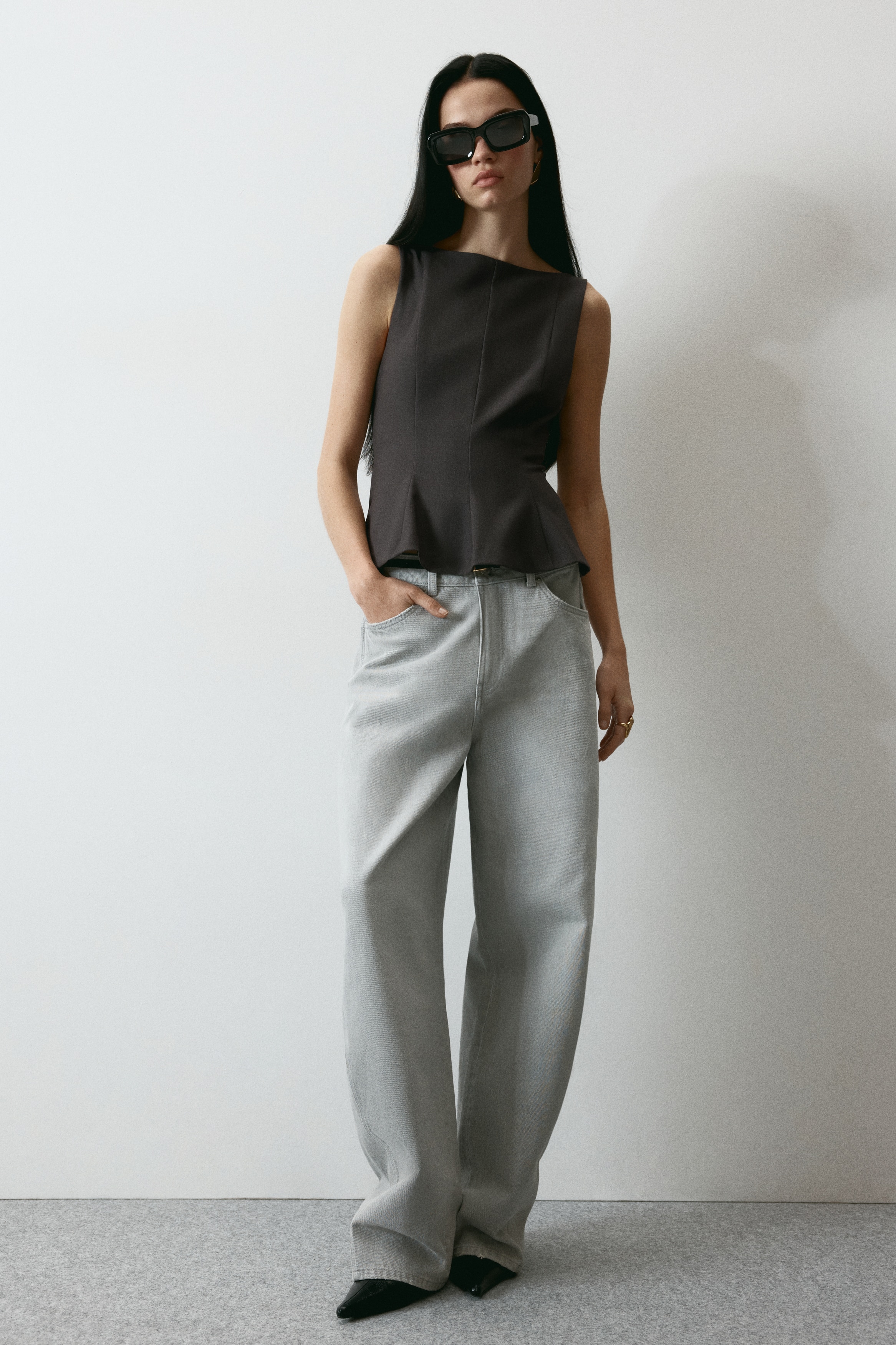 Tailored peplum top